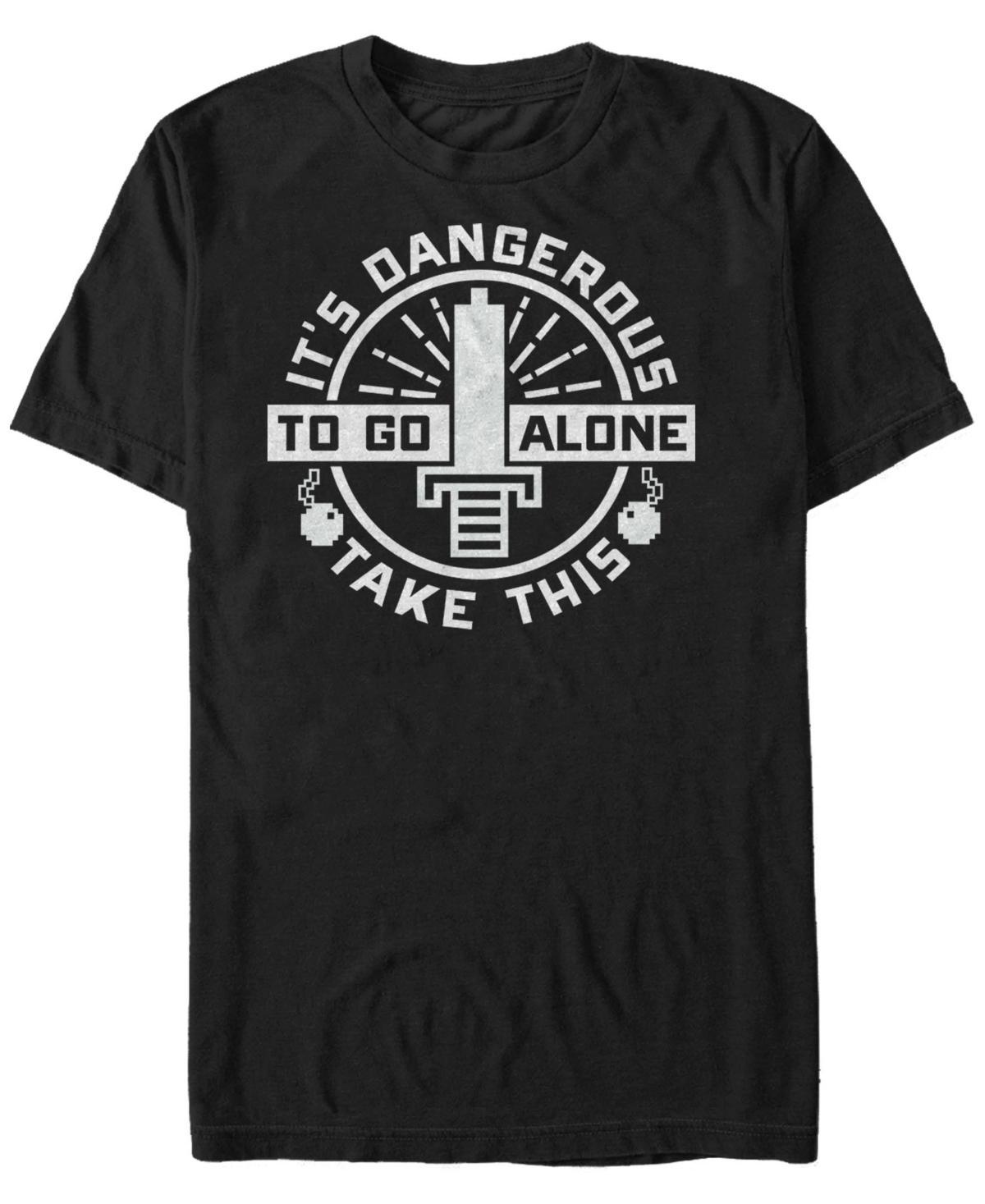 Men's Nintendo Legend Of Zelda Dangerous To Go Alone Sword Short Sleeve Tee, Size: XXL, Black Product Image