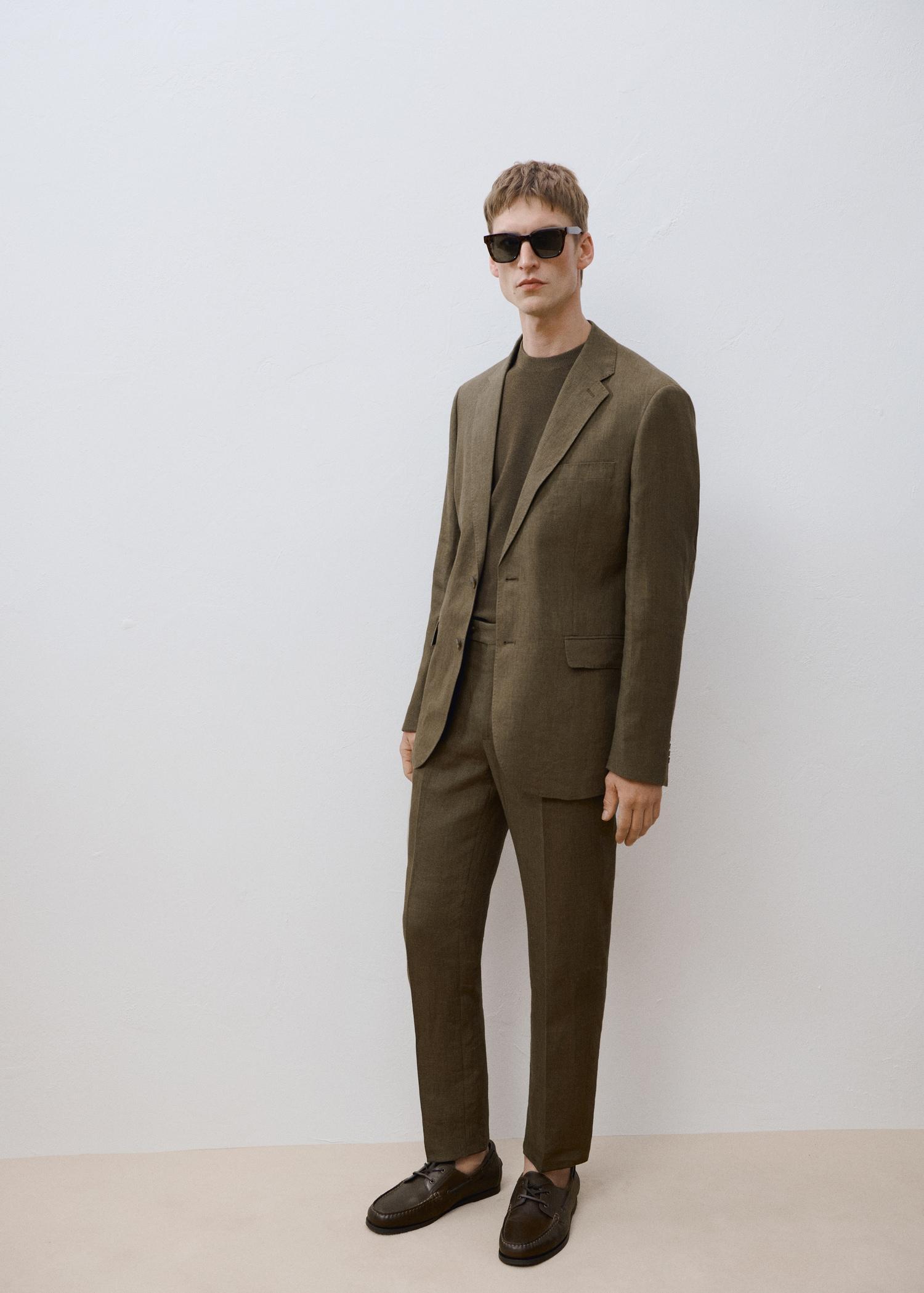 Amalfi 100% linen slim-fit suit pants - Men | MANGO USA Product Image