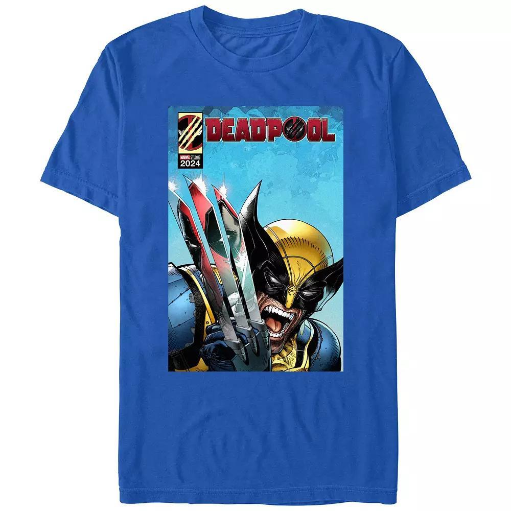 Men's Marvel Deadpool And Wolverine Claws Reflection Graphic Tee, Size: Large, Royal Product Image