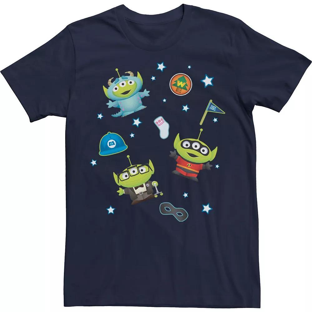 Disney / Pixar's Monsters, Inc., Up, The Incredibles Men's Mashup Tee, Size: Large, Blue Product Image