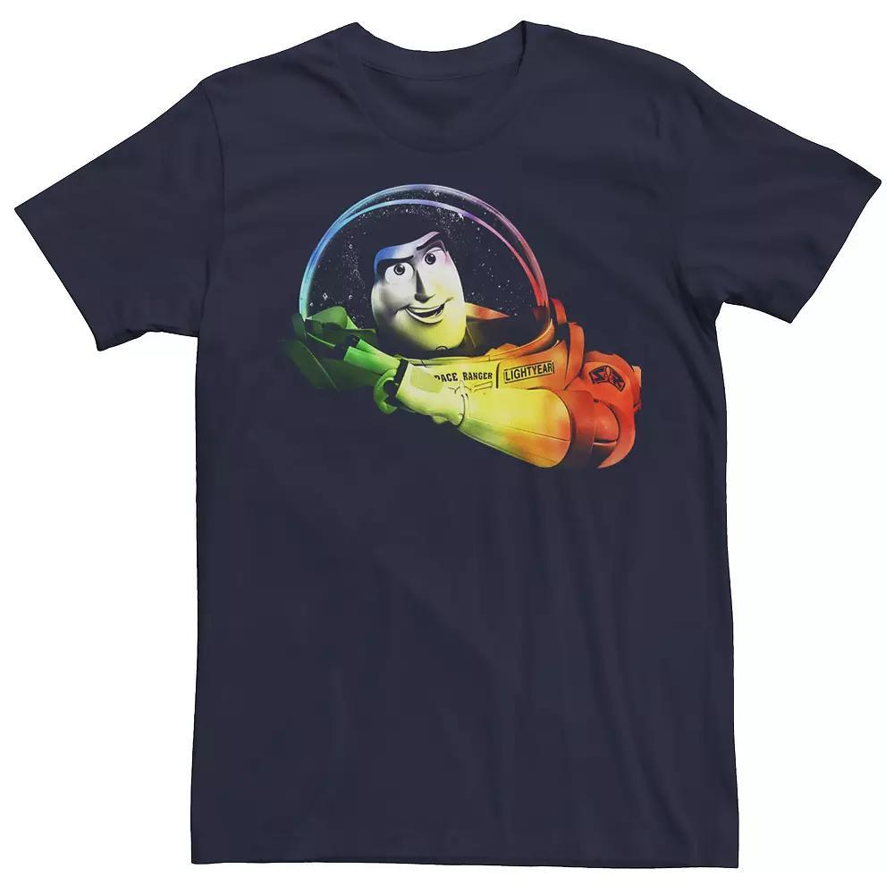 Disney / Pixar's Toy Story Buzz Lightyear Men's Rainbow Style Tee, Size: Large, Blue Product Image