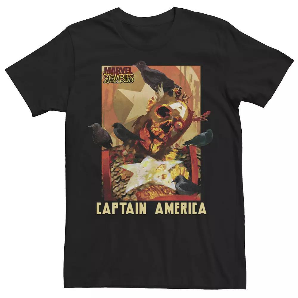 Men's Marvel Zombies Captain America Zombie Portrait Poster Graphic Tee, Size: XXL, Black Product Image