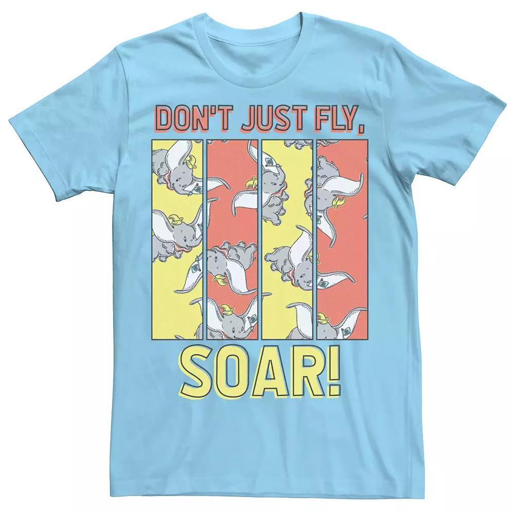 Disney's Dumbo Men's Don't Just Fly, Soar! Collage Vintage Poster Tee, Size: Medium, Light Blue Product Image