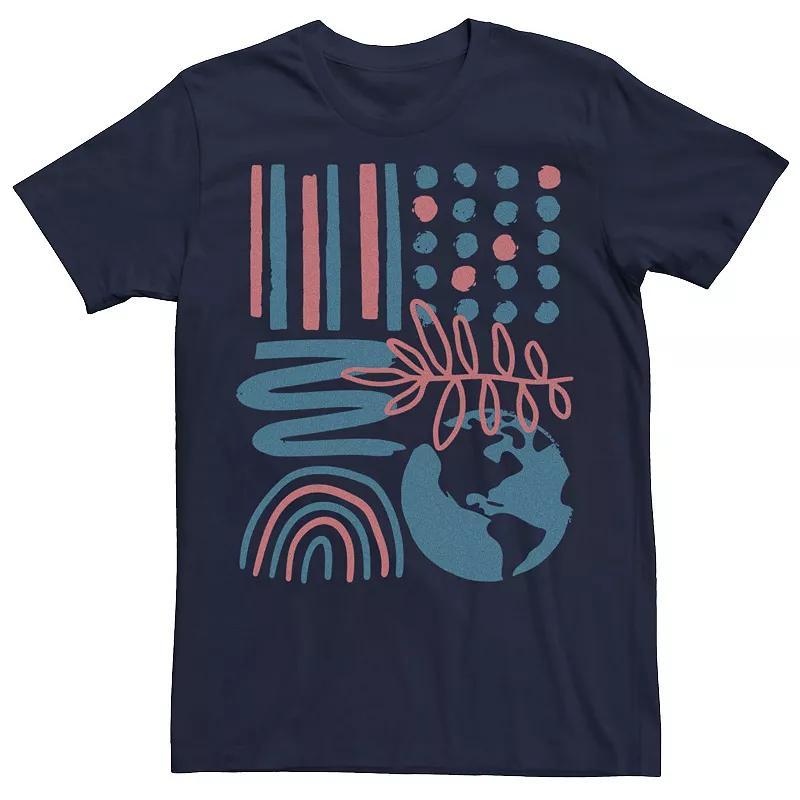 Men's Abstract Rainbow World Tee, Size: Small, Blue Product Image