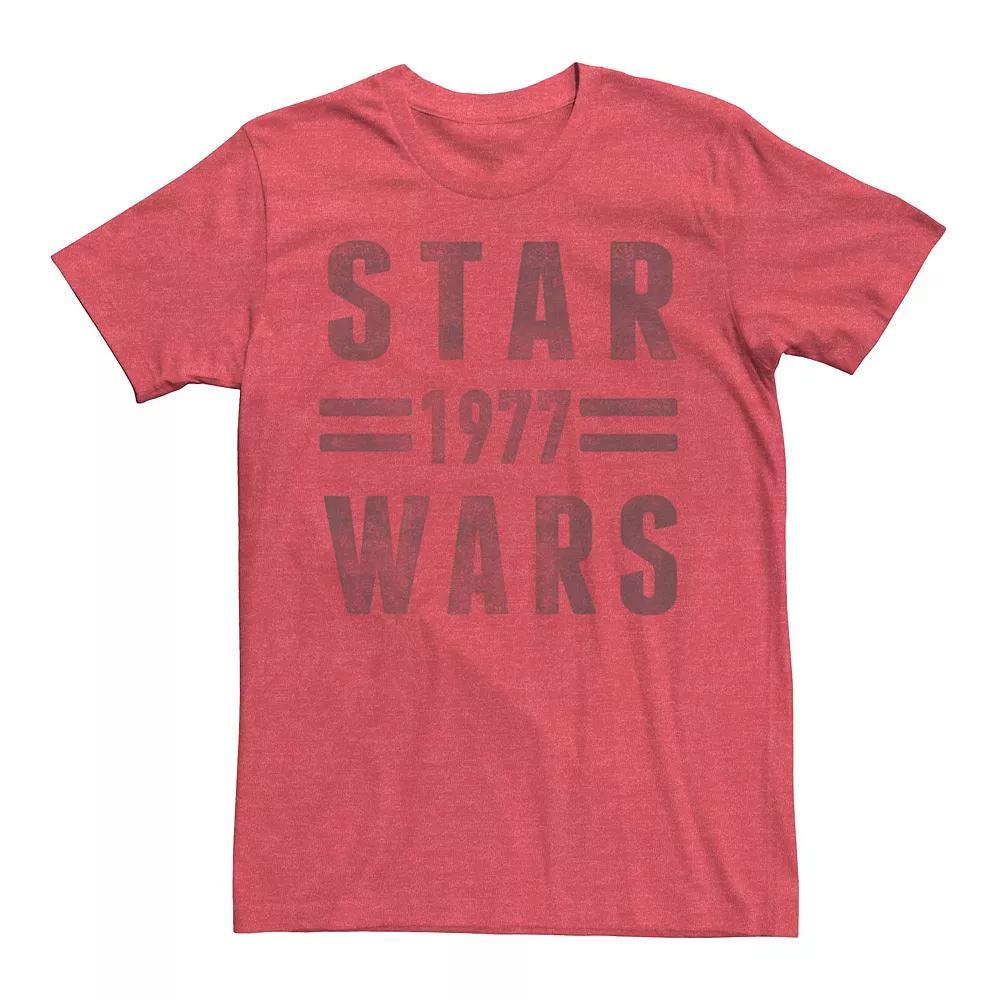 Men's Star Wars Distressed 1977 Logo Graphic Tee, Size: Large, Red Grey Product Image