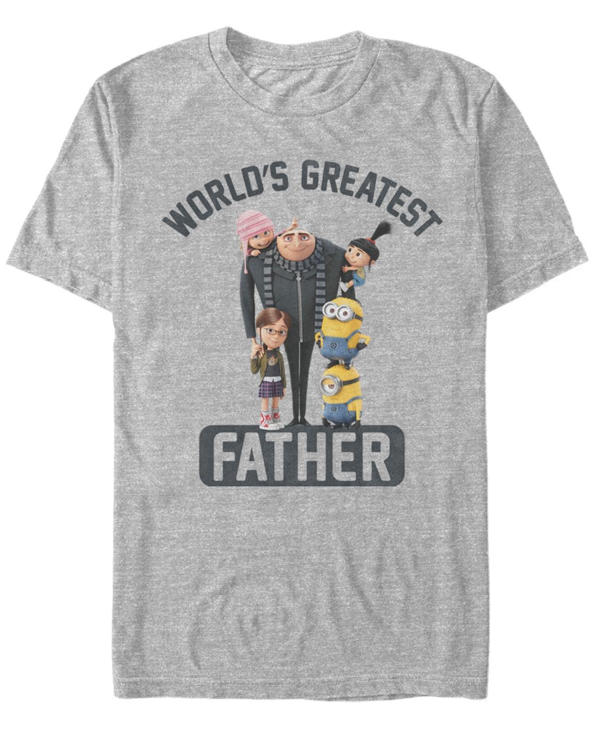 Men's Minions Gru "World's Greatest Father" Tee, Size: Small, Athletic Grey Product Image