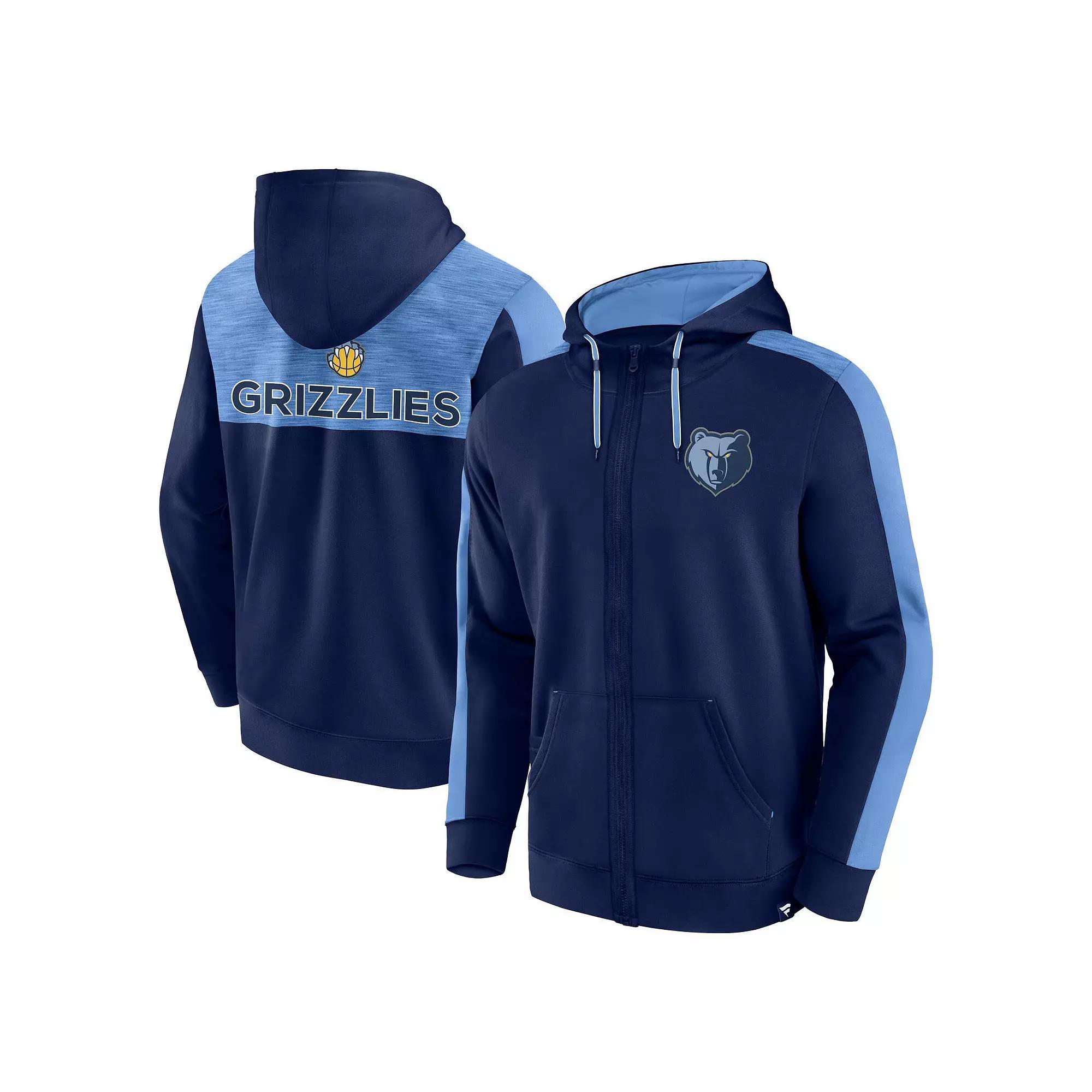 Men's Fanatics Branded Navy Memphis Grizzlies Rainbow Shot Full-Zip Hoodie, Size: XL, Grz Blue Product Image