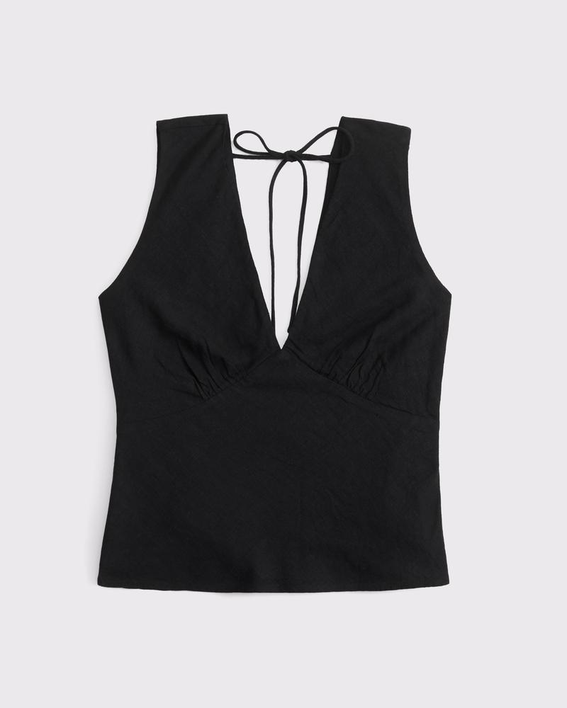  Linen-Blend Tie-Back Set Top Product Image