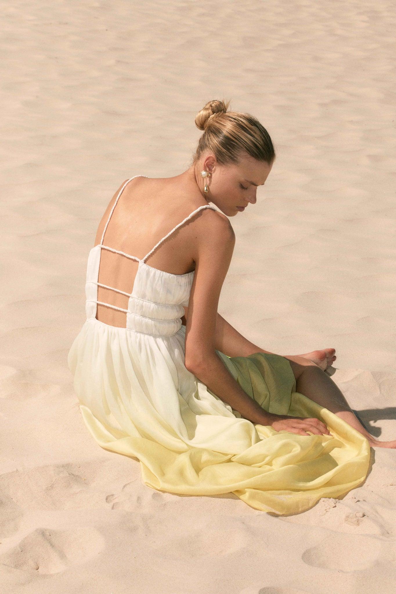 Acapella Ruched Midi Dress Product Image