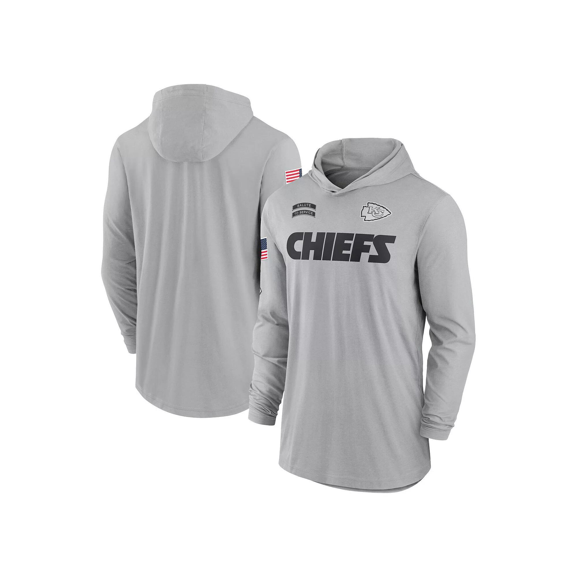 Men's Nike Gray Miami Dolphins 2024 Salute to Service Lightweight Performance Long Sleeve Hooded T-Shirt, Size: 4XL, Grey Product Image