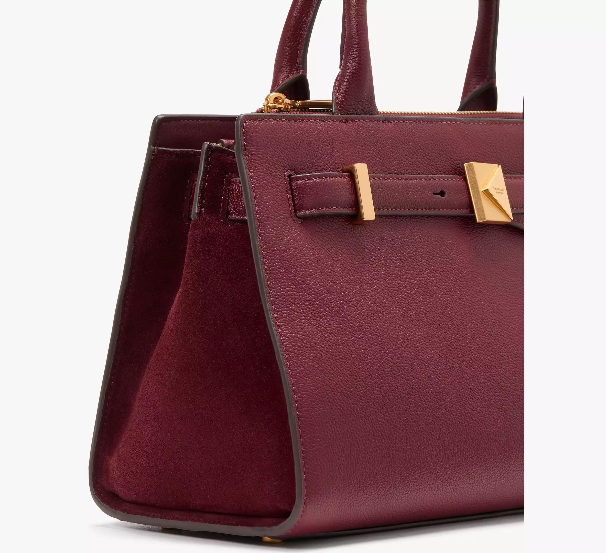 Deco Pebbled Leather & Suede Medium Satchel Product Image
