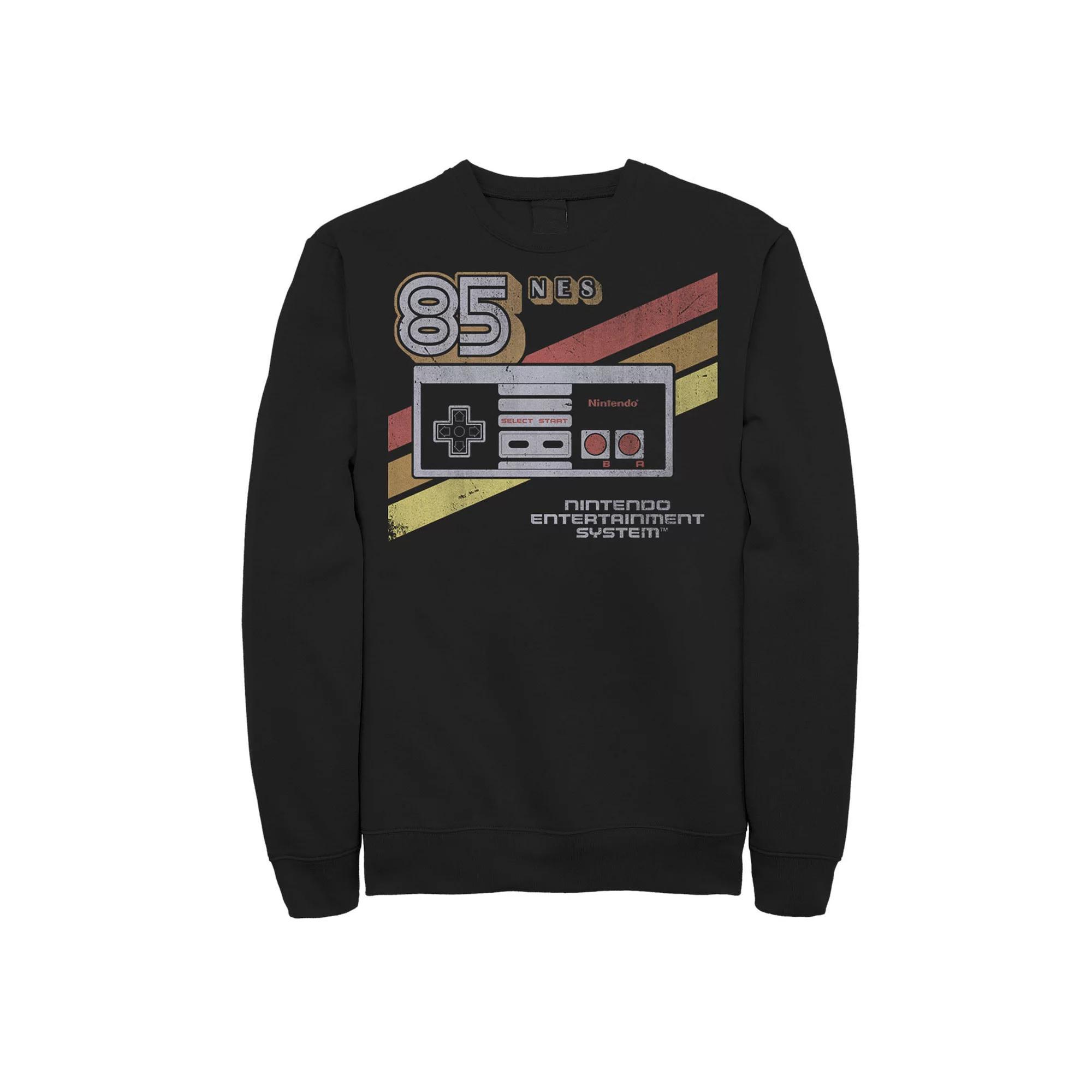Big & Tall Nintendo Nes Controller Poster Graphic Fleece Pullover, Men's, Size: XXL Tall, Black Product Image