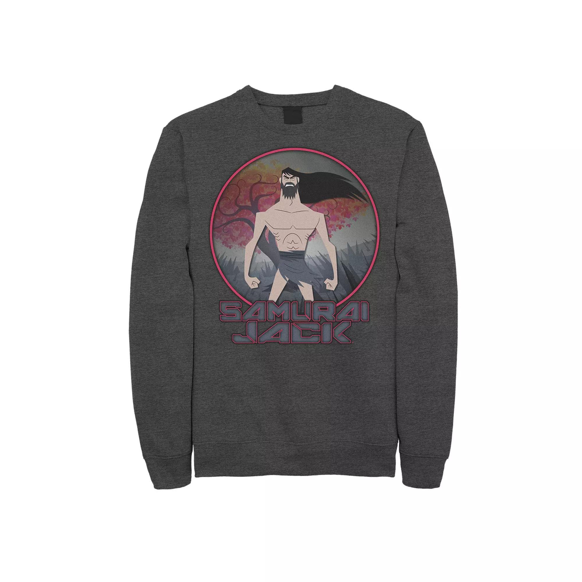 Men's Cartoon Network Samurai Jack The Meditating Warrior Badge Sweatshirt, Size: XXL, Blue Product Image