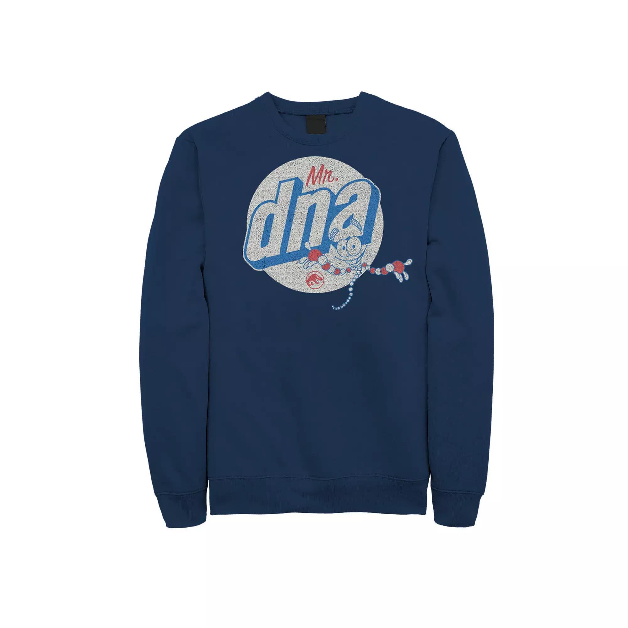 Men's Jurassic World Vintage Mr. DNA Logo Sweatshirt, Size: XL, Blue Product Image