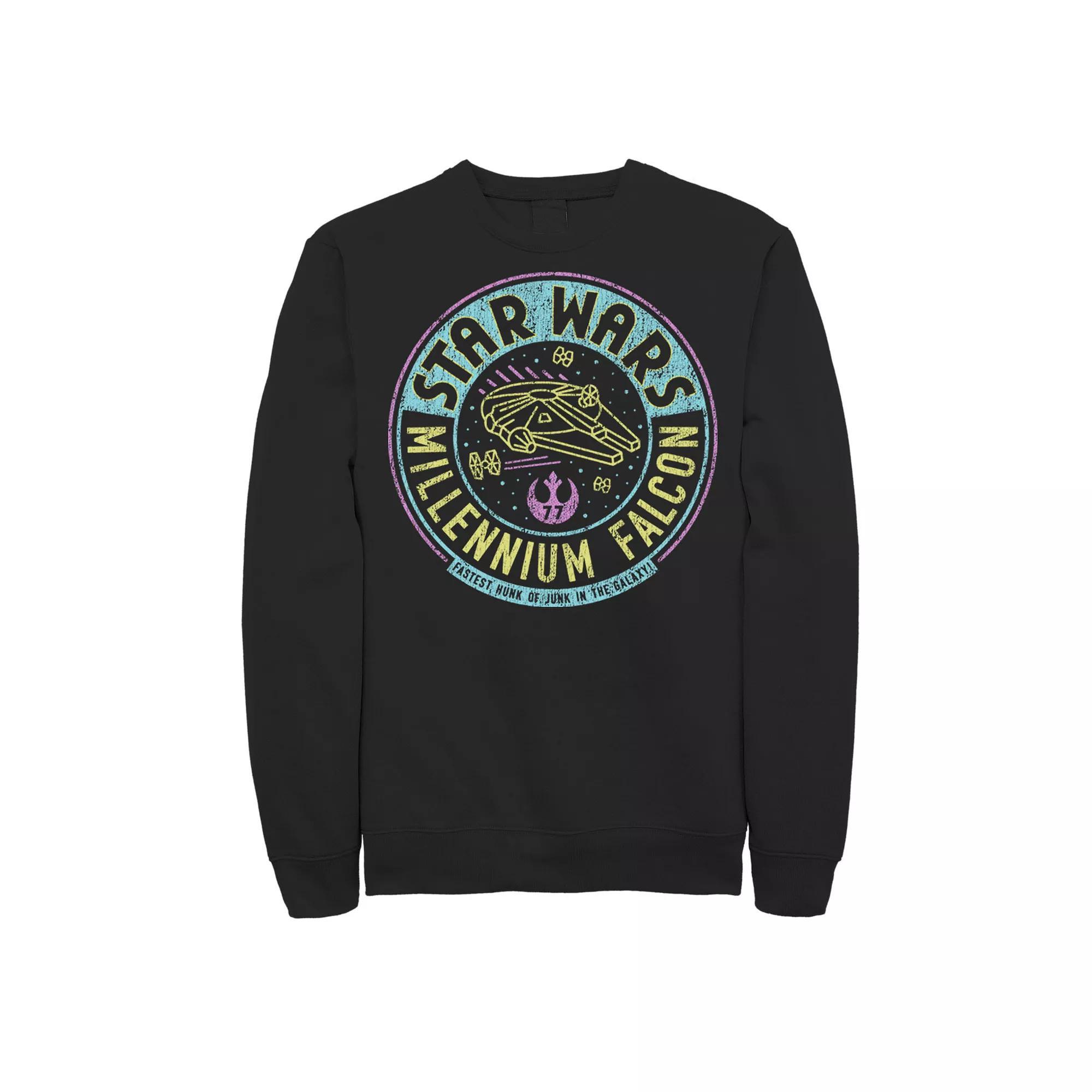 Men's Star Wars Millennium Falcon Neon Circle Logo Sweatshirt, Size: XL, Kelly Product Image
