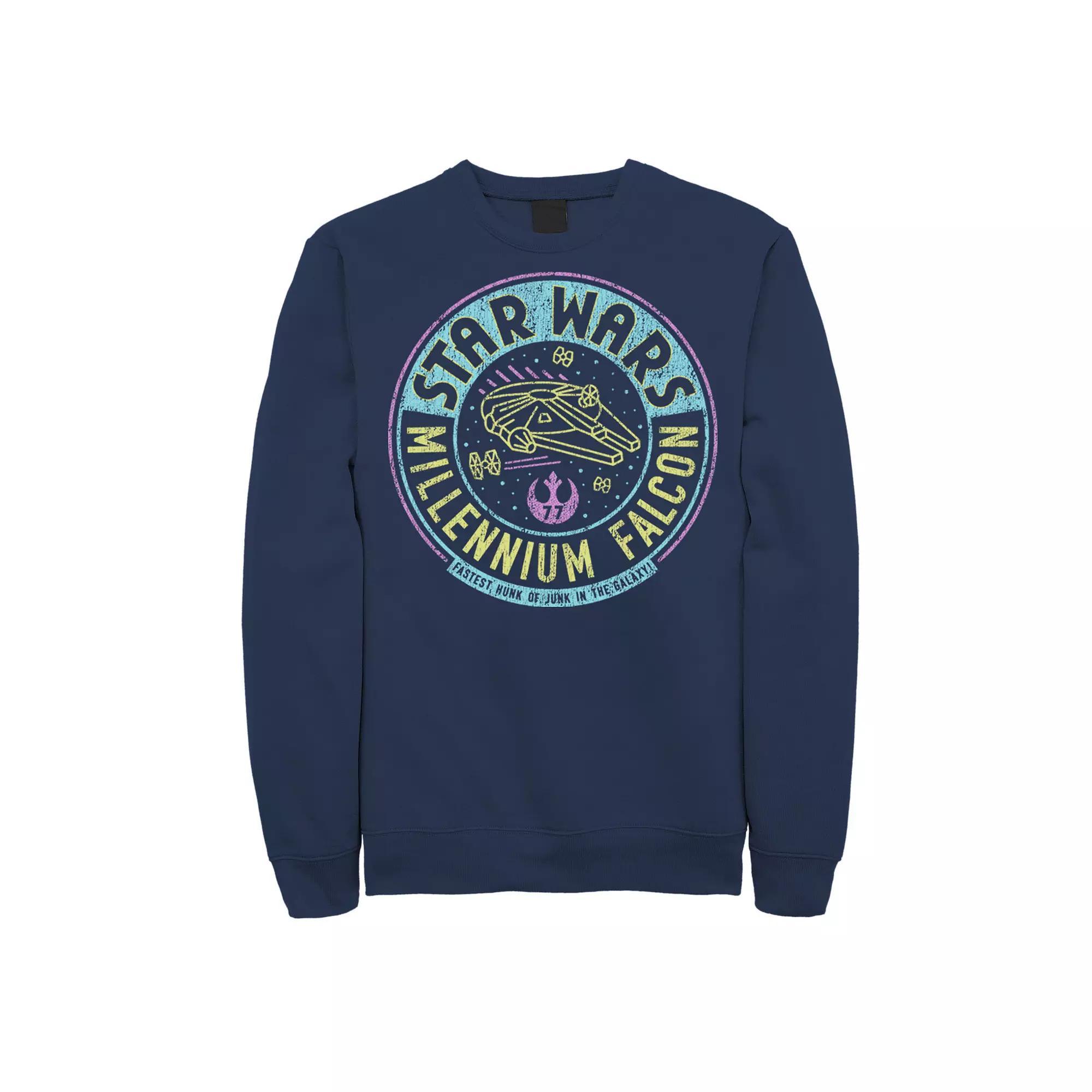 Men's Star Wars Millennium Falcon Neon Circle Logo Sweatshirt, Size: XL, Blue Product Image