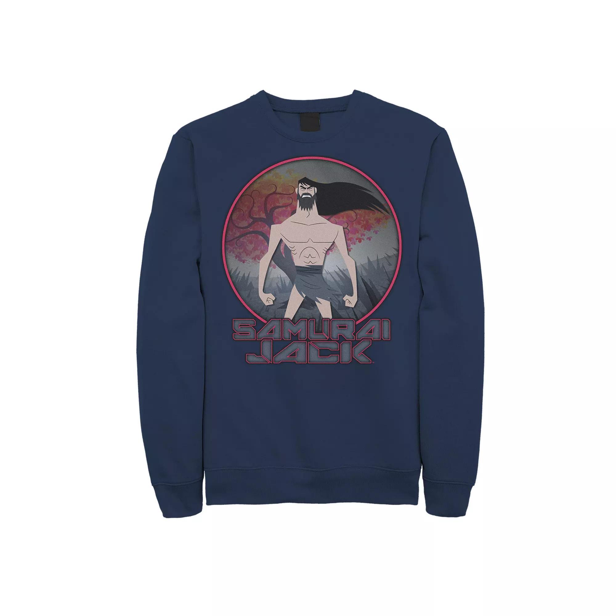 Men's Cartoon Network Samurai Jack The Meditating Warrior Badge Sweatshirt, Size: XXL, Blue Product Image