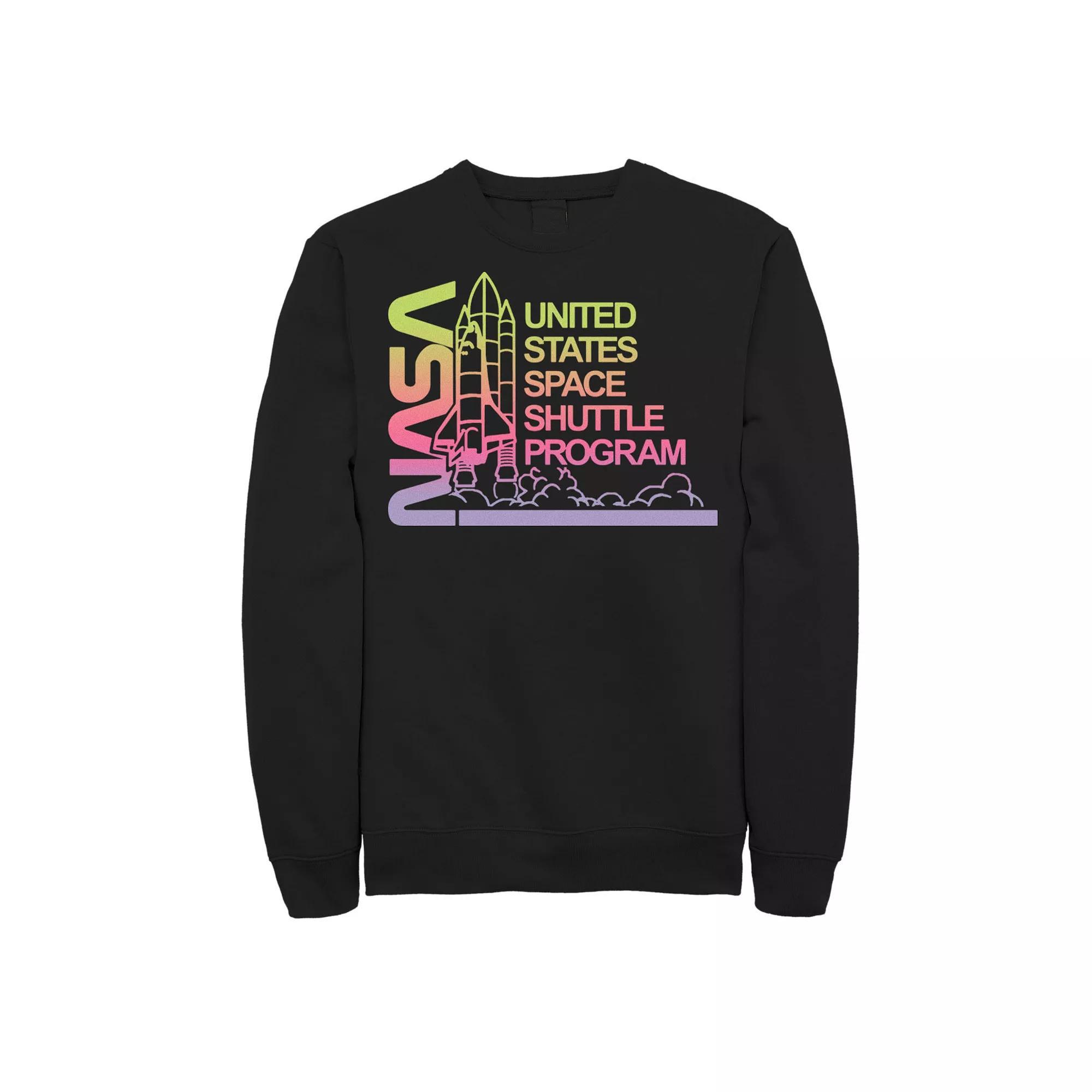 Men's NASA Gradient Space Program Logo Sweatshirt, Size: XL, Black Product Image
