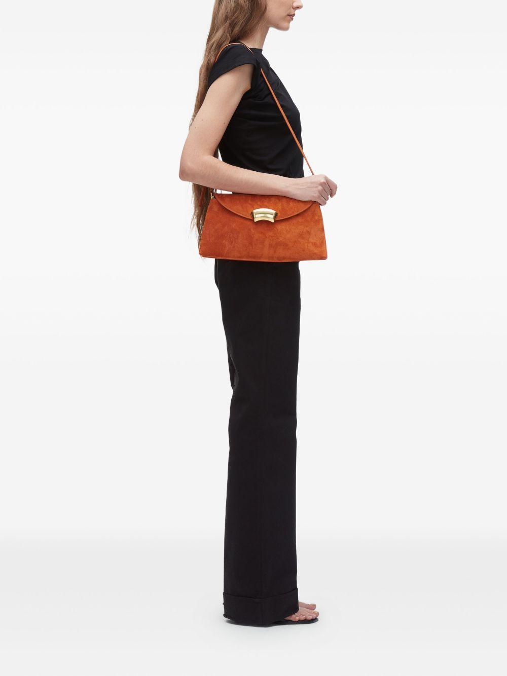 curved-flap suede clutch Product Image