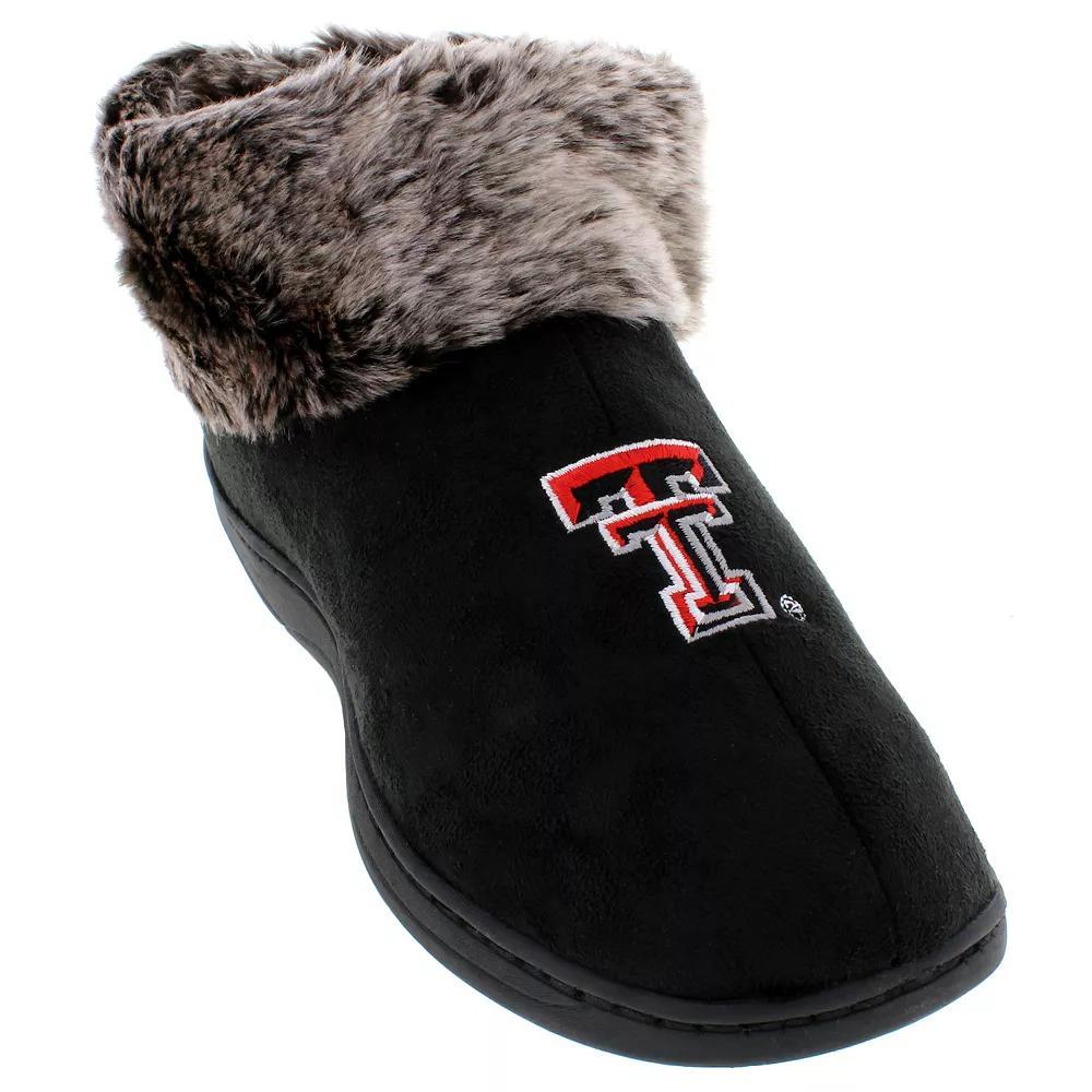 Texas Tech Red Raiders Faux-Fur Slippers, Women's, Size: Small, Black Product Image