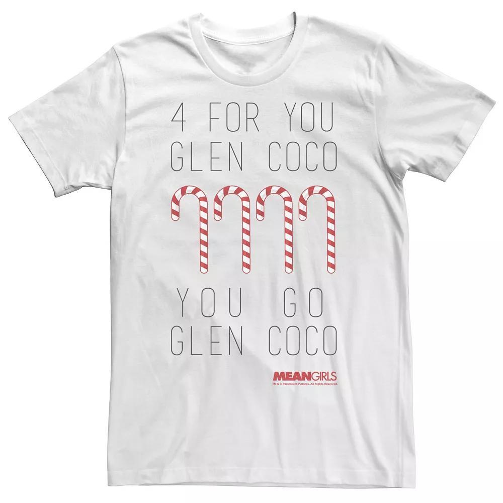 Men's Mean Girls Four For You Glen Coco Candy Cane Tee, Size: Medium, White Product Image