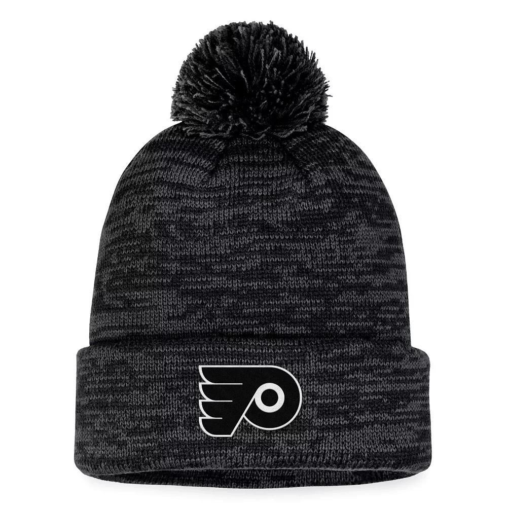 Mens Fanatics Branded Black Philadelphia Flyers Fundamental Cuffed Knit Hat with Pom Product Image
