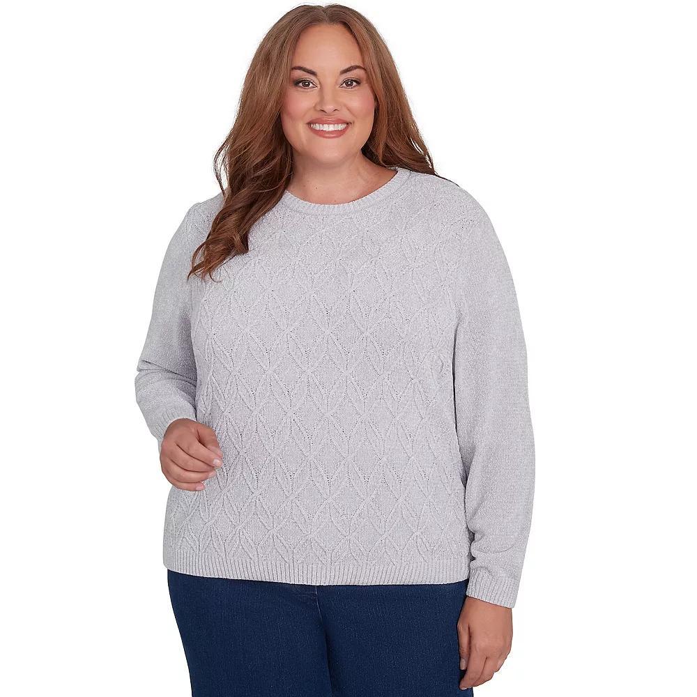 Plus Size Alfred Dunner Classic Chenille Pullover Sweater, Women's, Size: 1XL, Ivory Product Image
