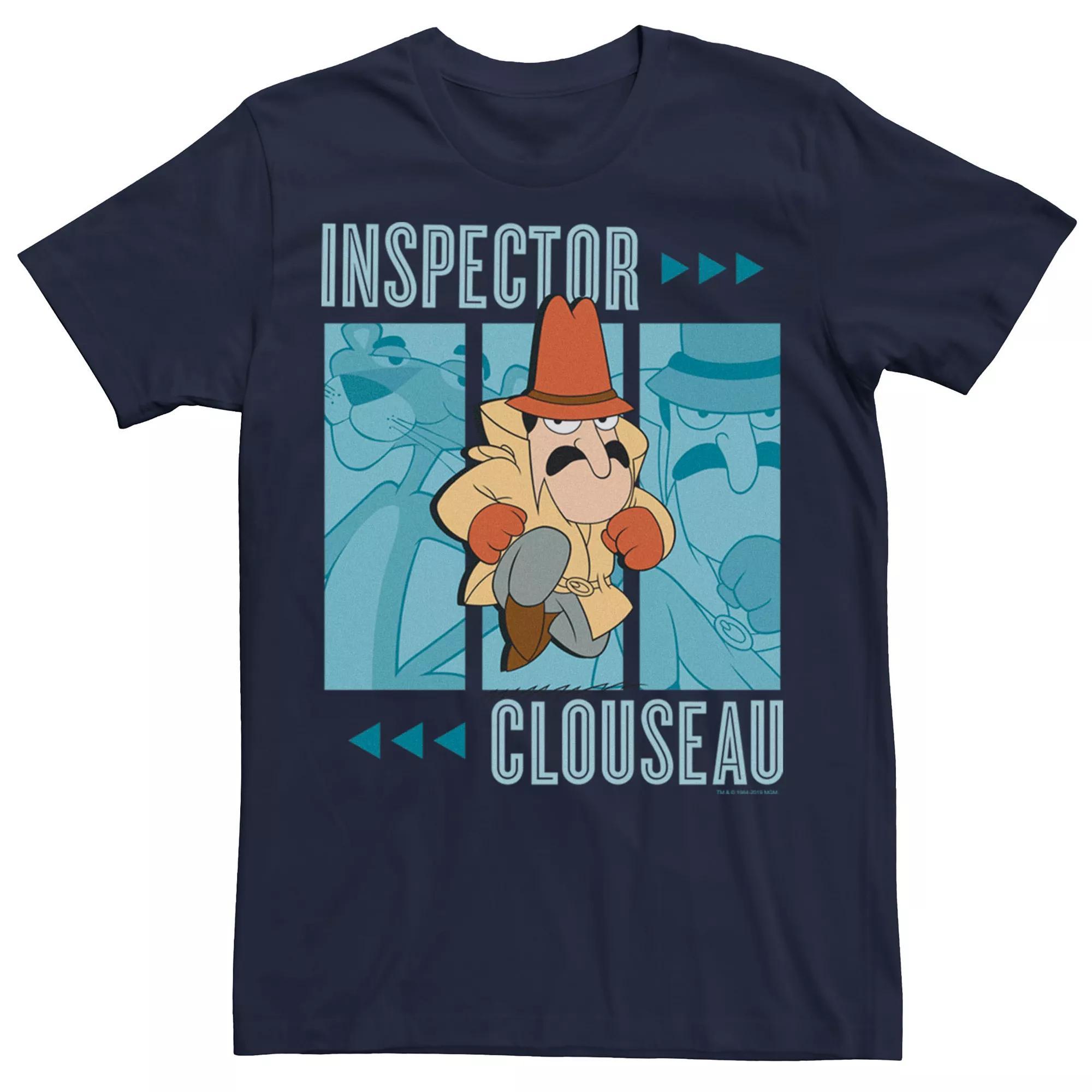 Men's Pink Panther Inspector Clouseau Trio Panels Tee, Size: Small, Blue Product Image