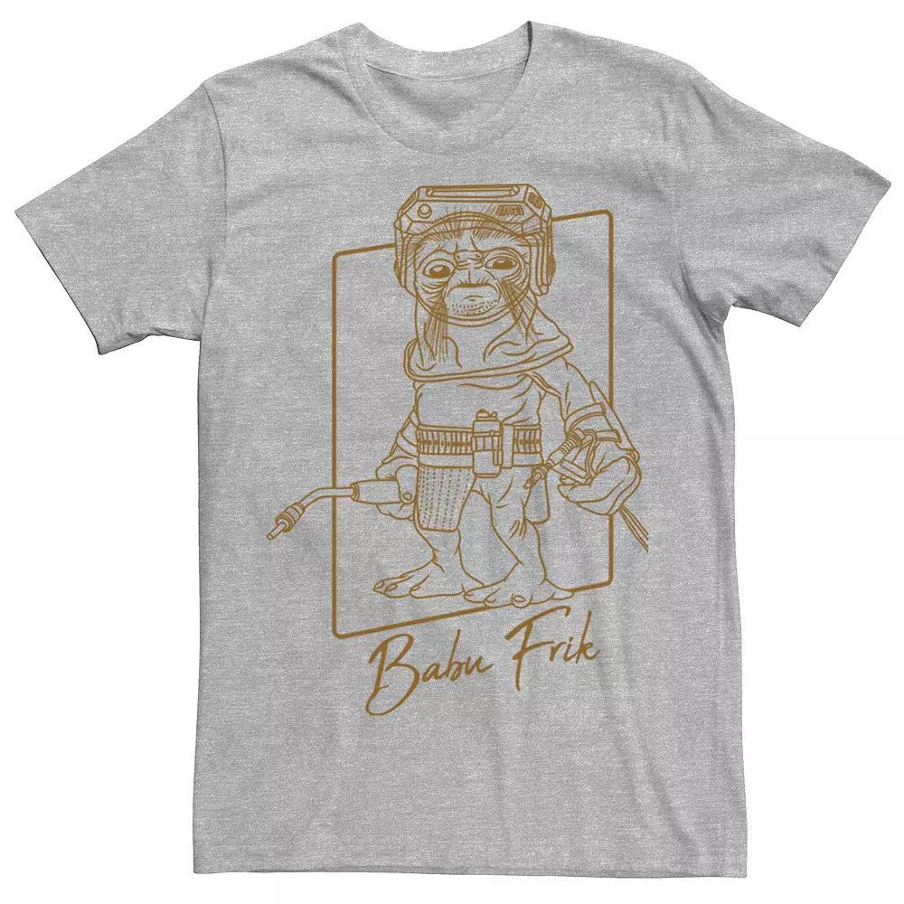 Men's Star Wars The Rise Of Skywalker Babu Frik Outline Tee, Size: Large, Athletic Grey Product Image