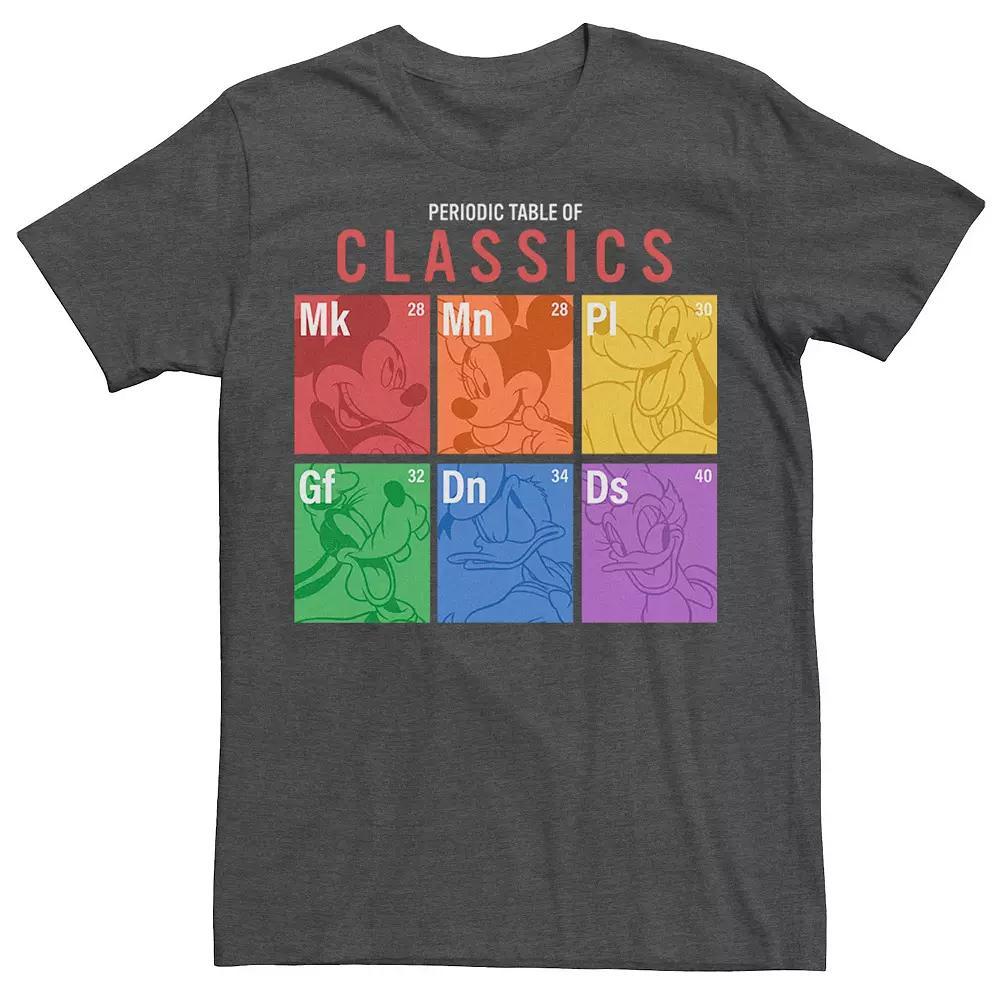 Disney's Mickey & Friends Periodic Square Colorful Panels Men's Tee, Size: 3XL, Grey Heather Product Image