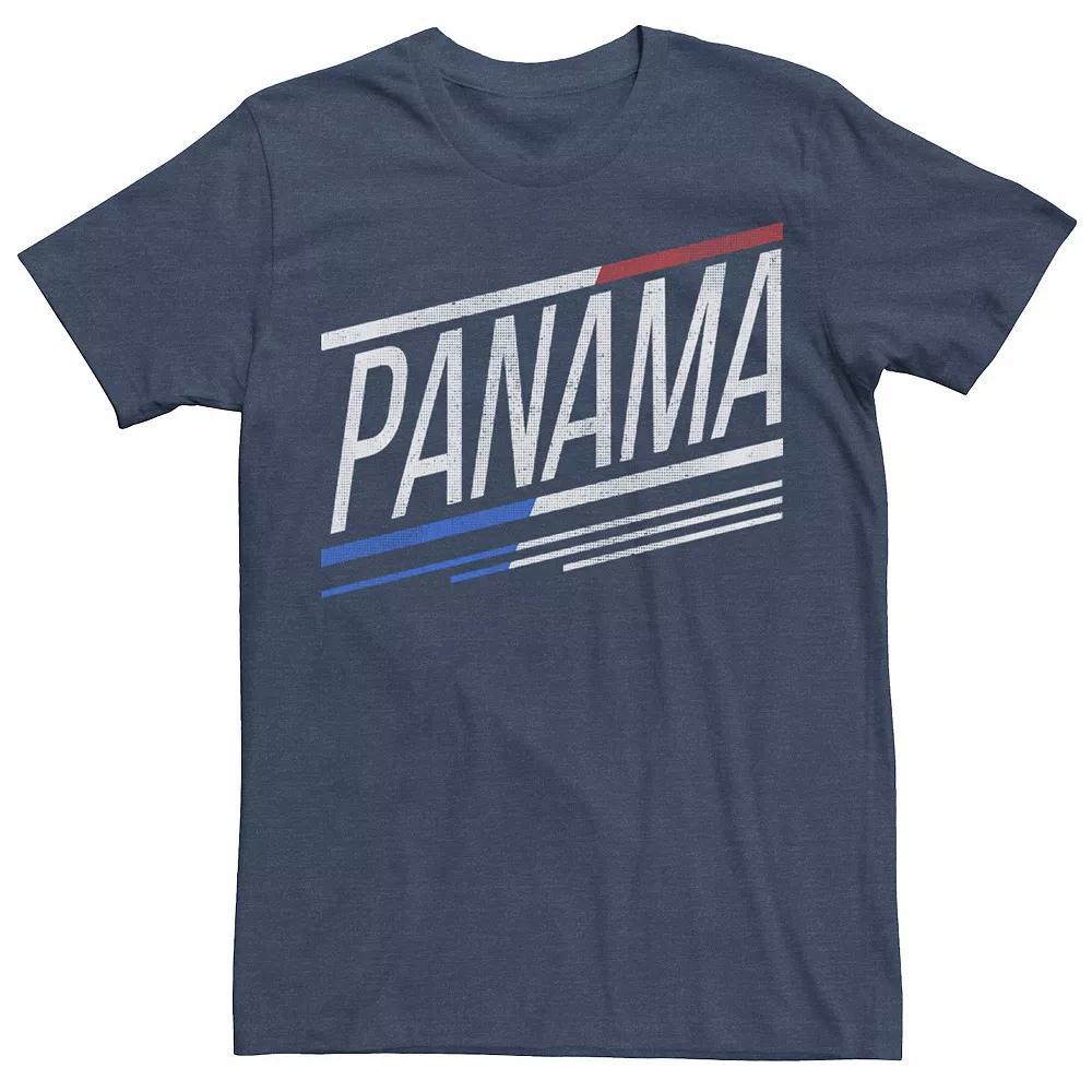 Men's Gonzales Panama Slanted Stripe Logo Tee, Size: Small, Navy Grey Product Image