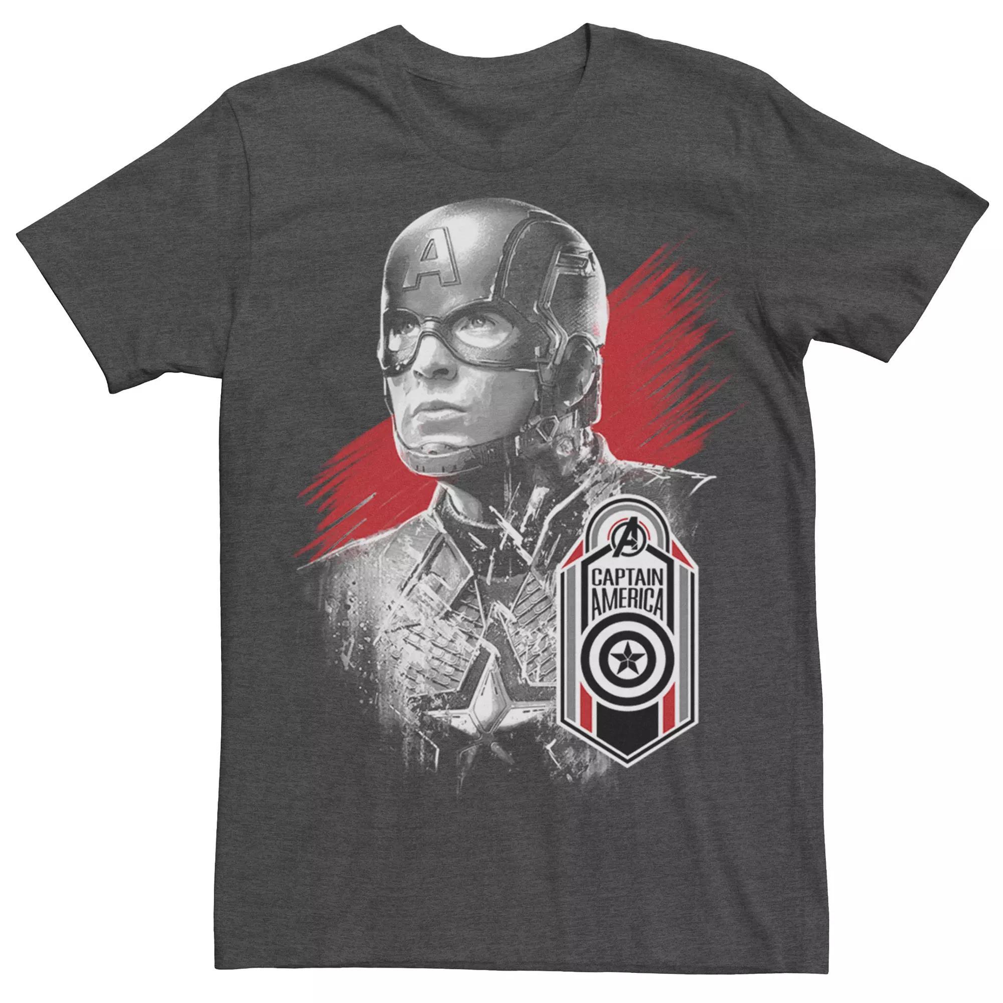Men's Marvel Captain America Action Pose Tee, Size: Medium, Grey Heather Product Image