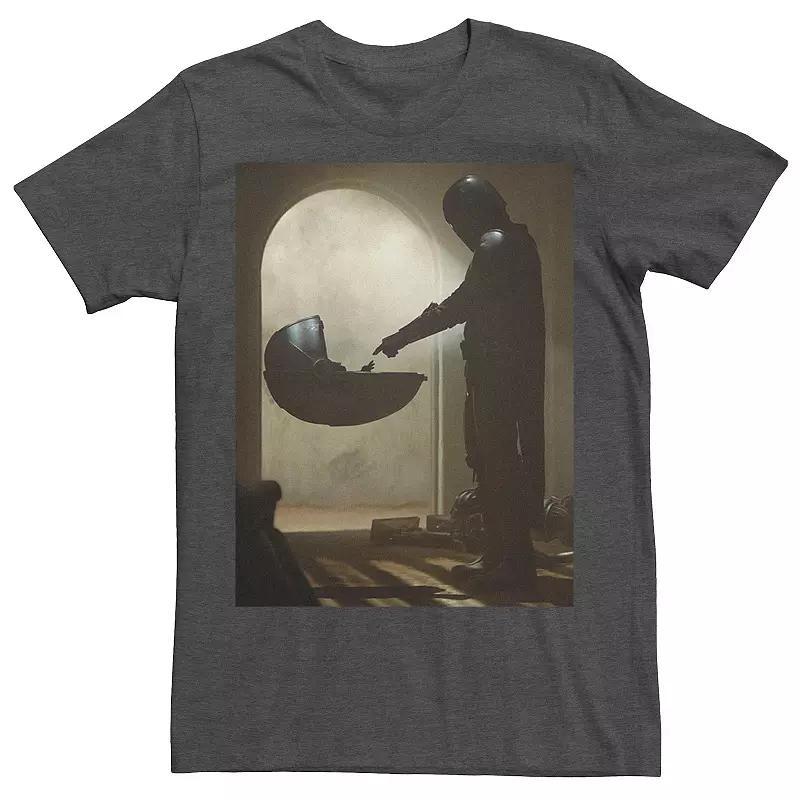 Men's Star Wars The Mandalorian The Child aka Baby Yoda First Meeting Poster Tee, Size: 3XL, Grey Heather Product Image