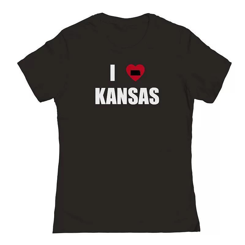 Junior's I Heart Kansas Graphic Tee, Women's, Size: XXL, Black Product Image