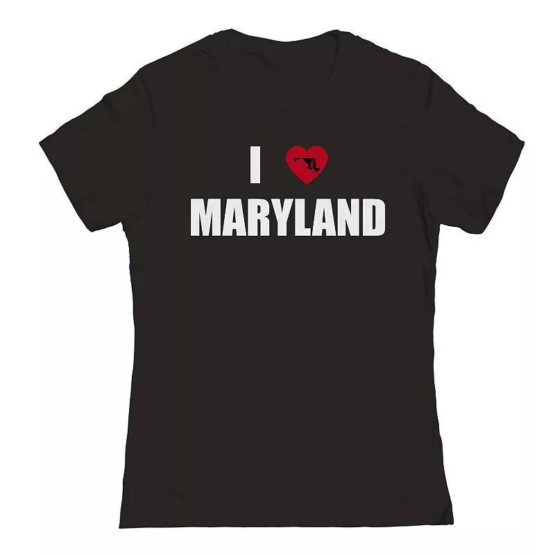 Junior's I Heart Maryland Graphic Tee, Women's, Size: XL, Black Product Image