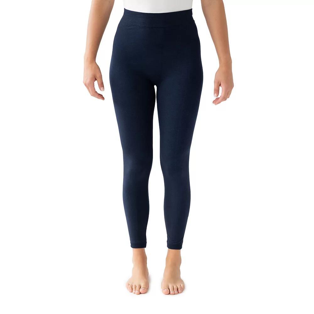 Womens MUK LUKS Fleece Lined Leggings Blue Product Image