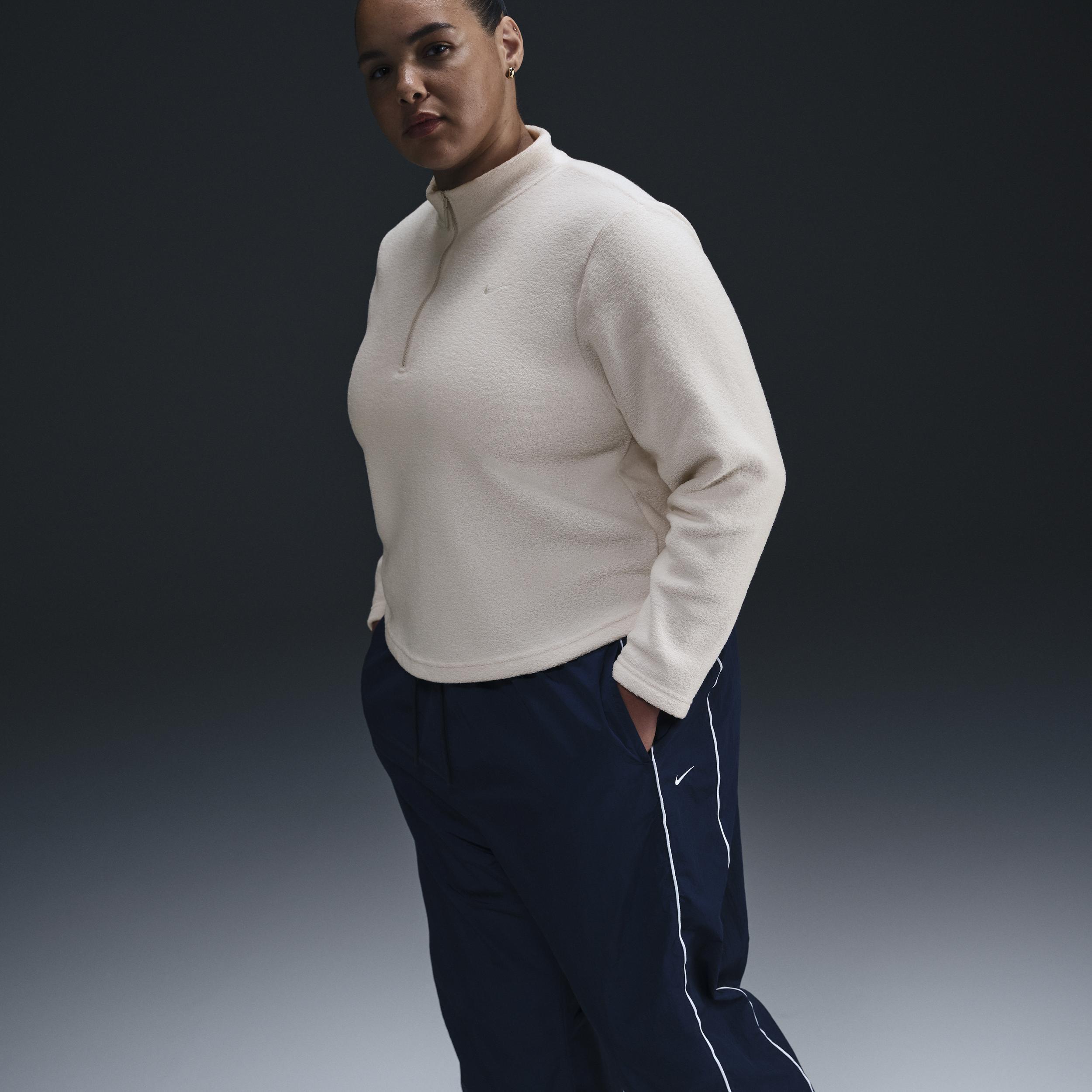 Womens Nike Sportswear Phoenix Plush Slim Long-Sleeve Cozy Fleece 1/2-Zip Top (Plus Size) Product Image