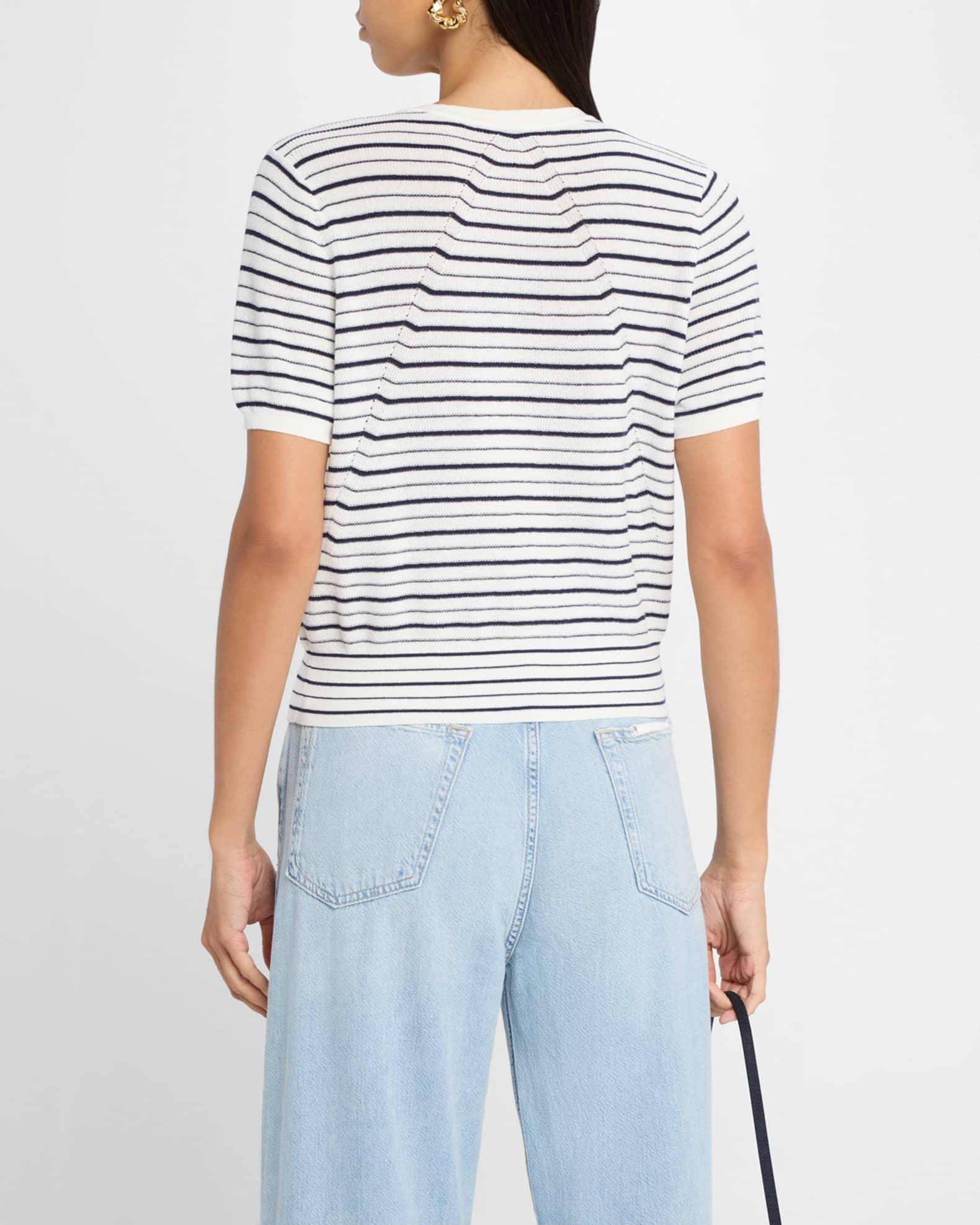 Dina Stripe Short-Sleeve Cardigan  Product Image