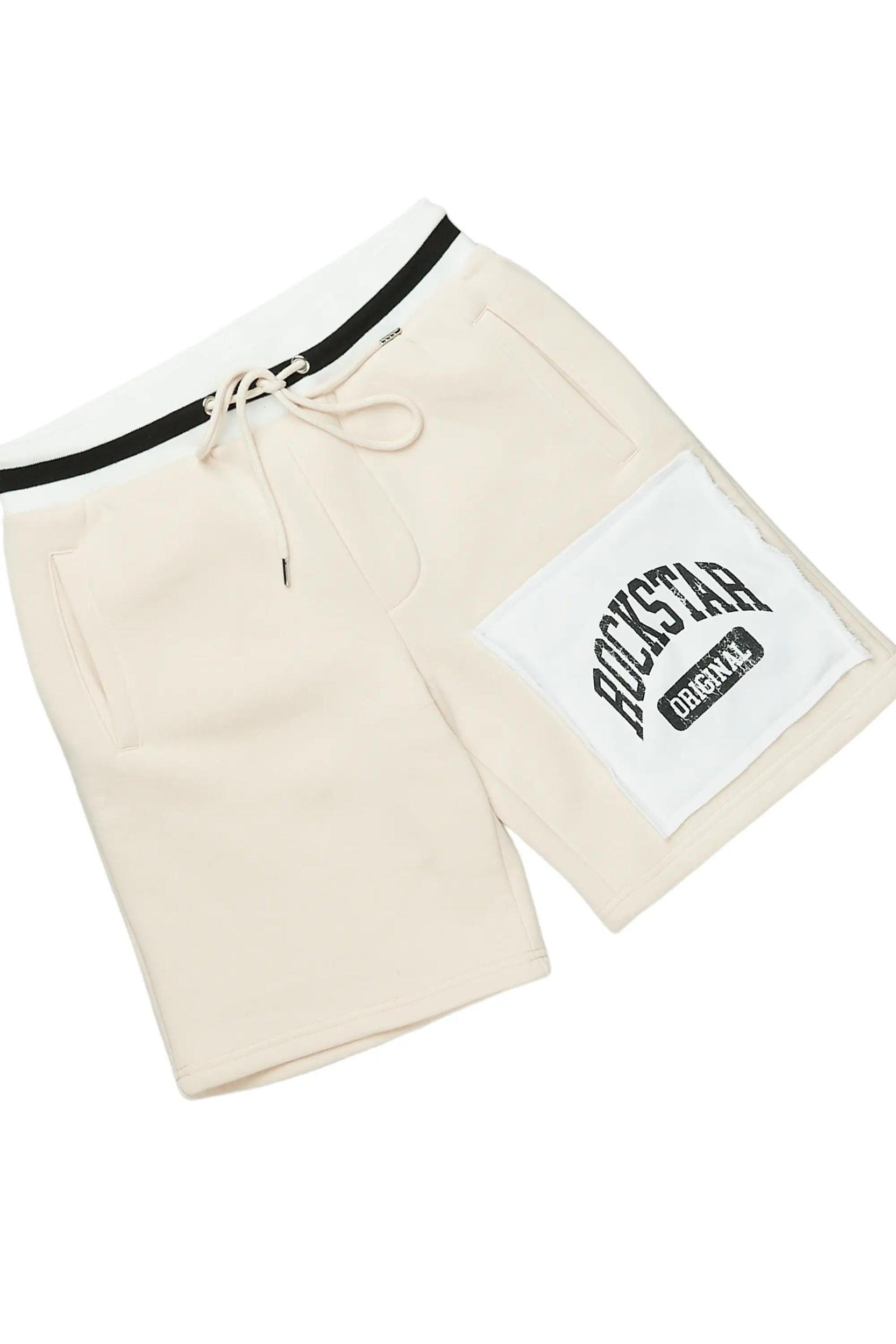 Jain White/Beige T-Shirt/Short Set Male Product Image