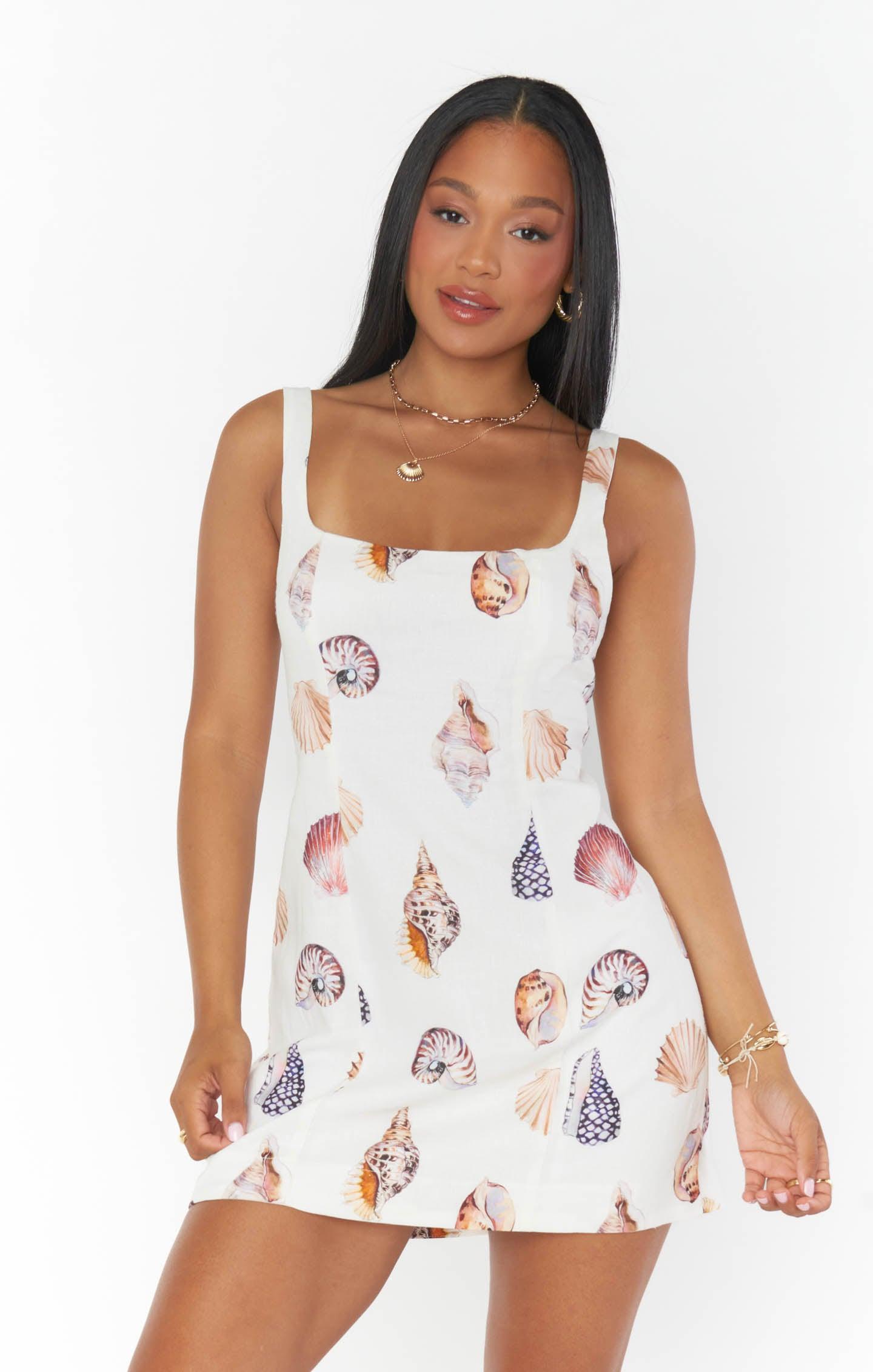 Steph Mini Dress ~ Shell Linen Product Image