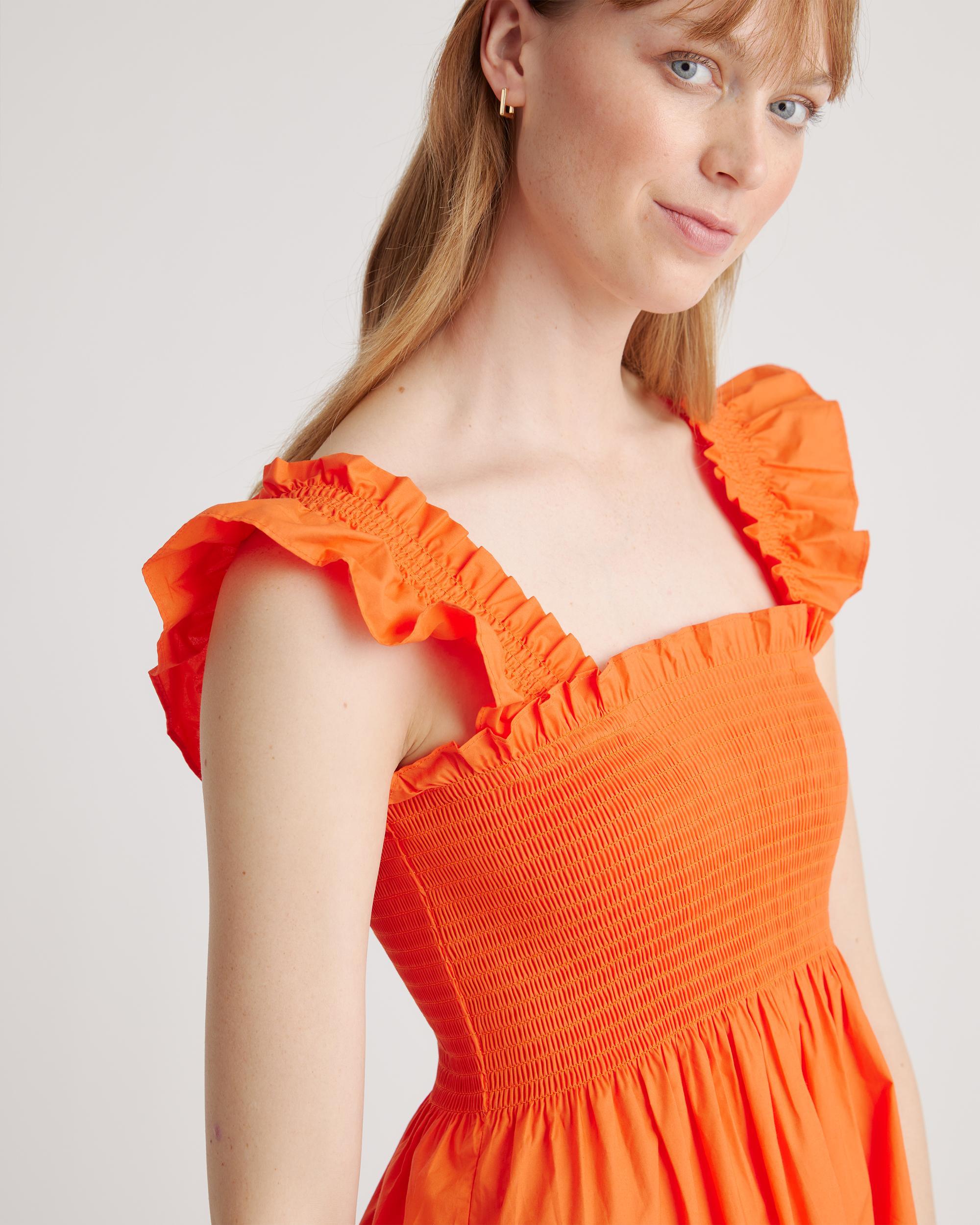 Quince | Women's Smocked Mini Dress Size XL, Organic Cotton Product Image