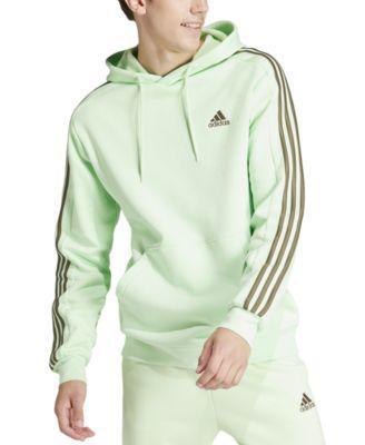 Mens adidas Essentials Fleece 3-Stripes Hoodie Medium Gray Grey Product Image