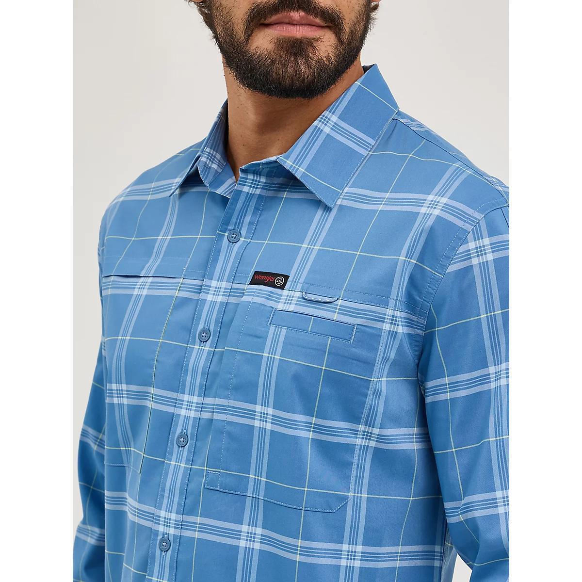 Wrangler ATG™ Men's Hike To Fish Plaid Shirt in Mangosteen Product Image