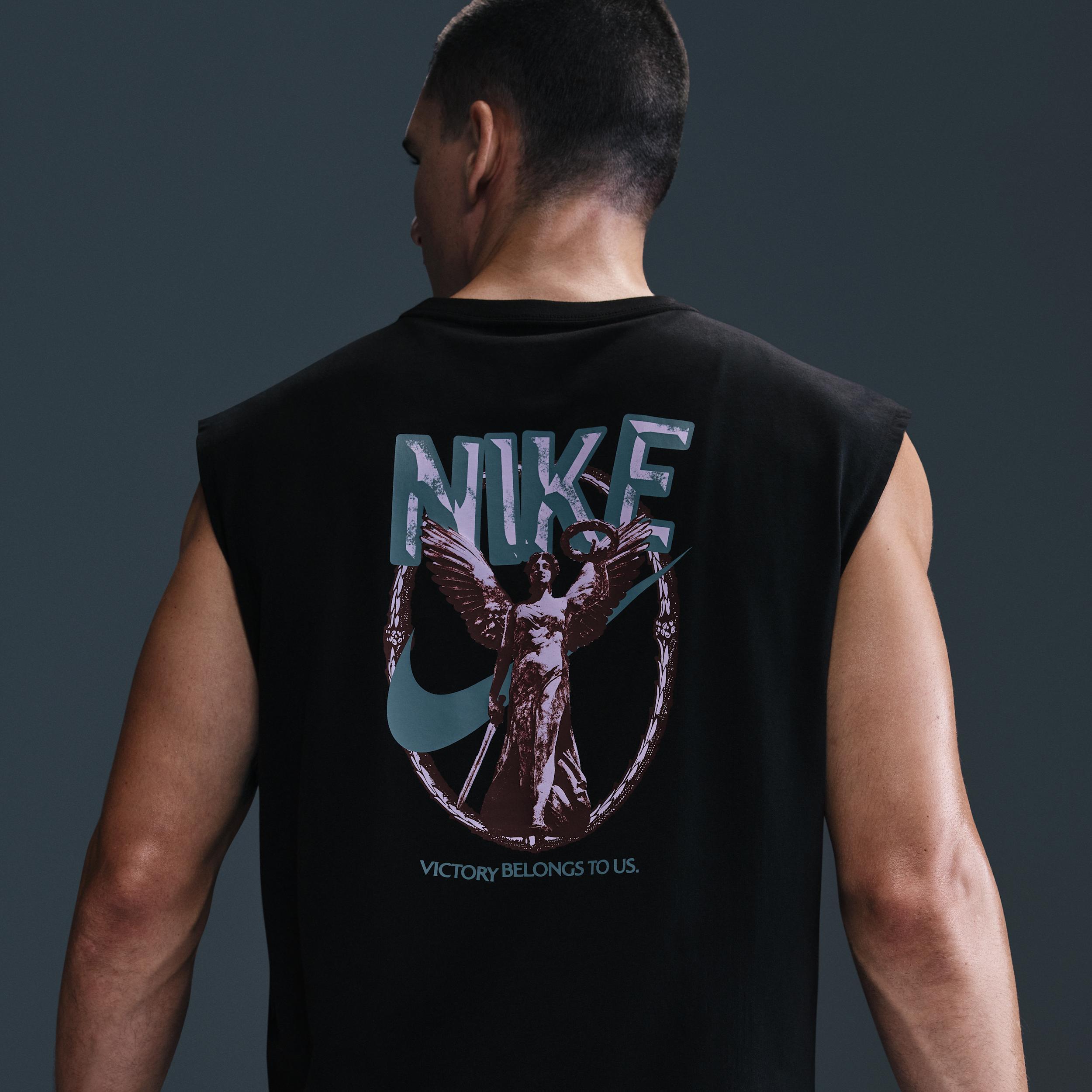Nike Men's Victory Fitness Tank Top in Black/Black Size Large 100% Cotton Product Image