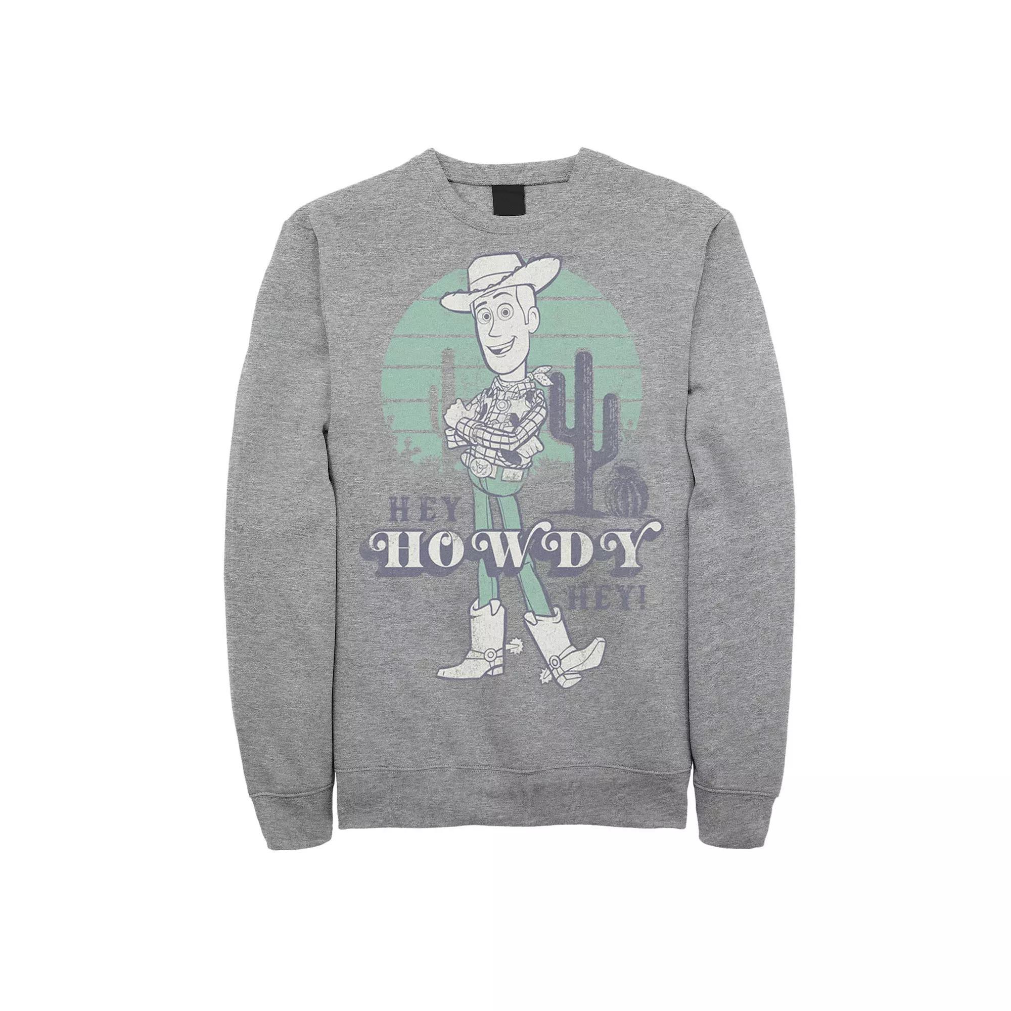 Disney / Pixar's Toy Story Woody Men's Pastel Hey Howdy Hey Sweatshirt, Size: 3XL, Athletic Grey Product Image
