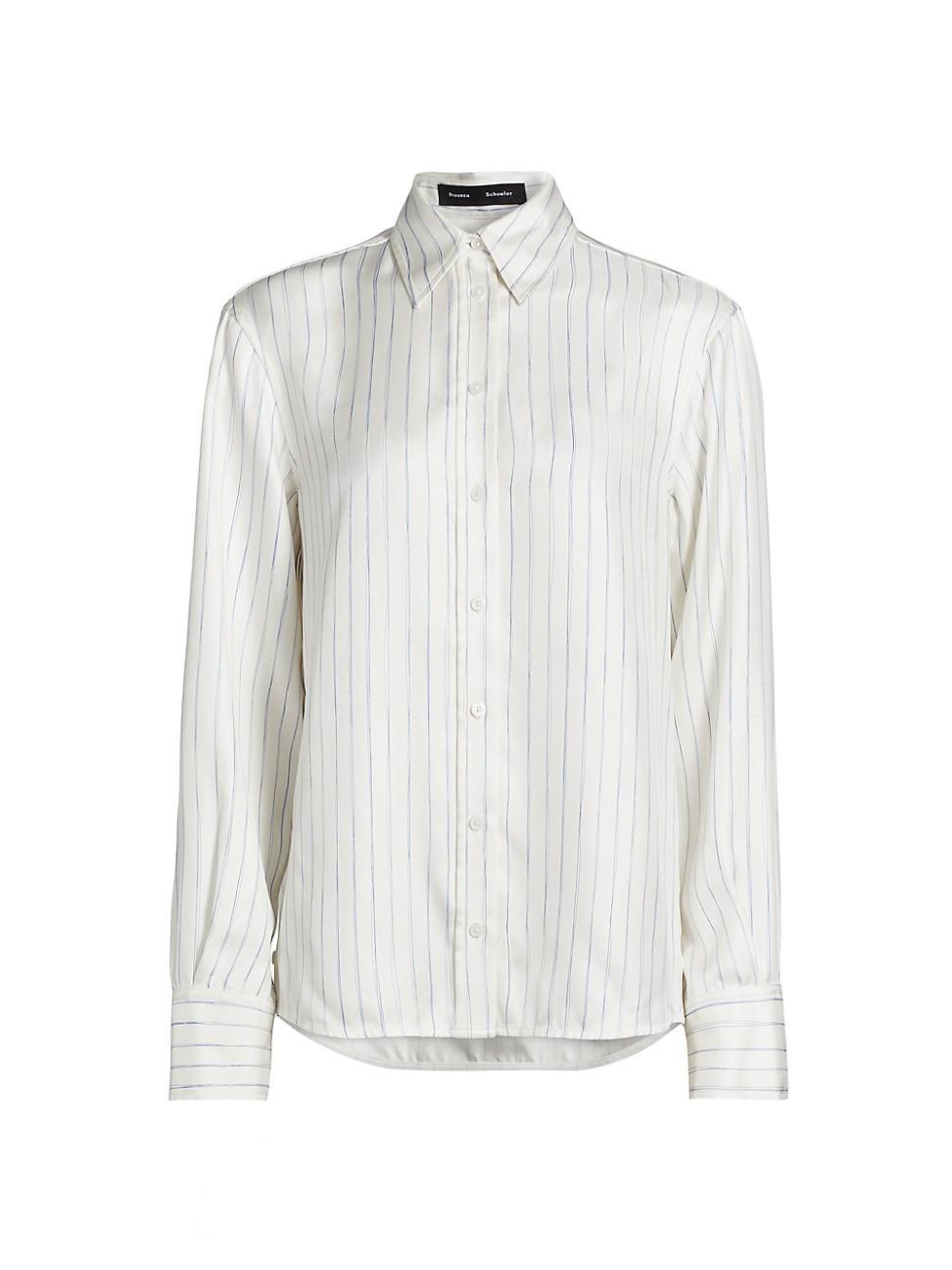 Womens Madison Striped Silk Twill Top Product Image