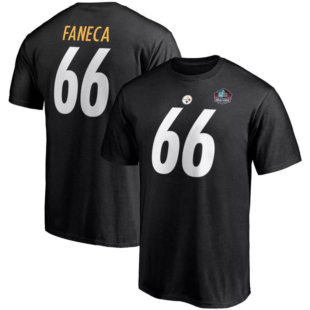 Men's Fanatics Branded Alan Faneca Black Pittsburgh Steelers NFL Hall of Fame Class of 2021 Name & Number T-Shirt, Size: Large Product Image