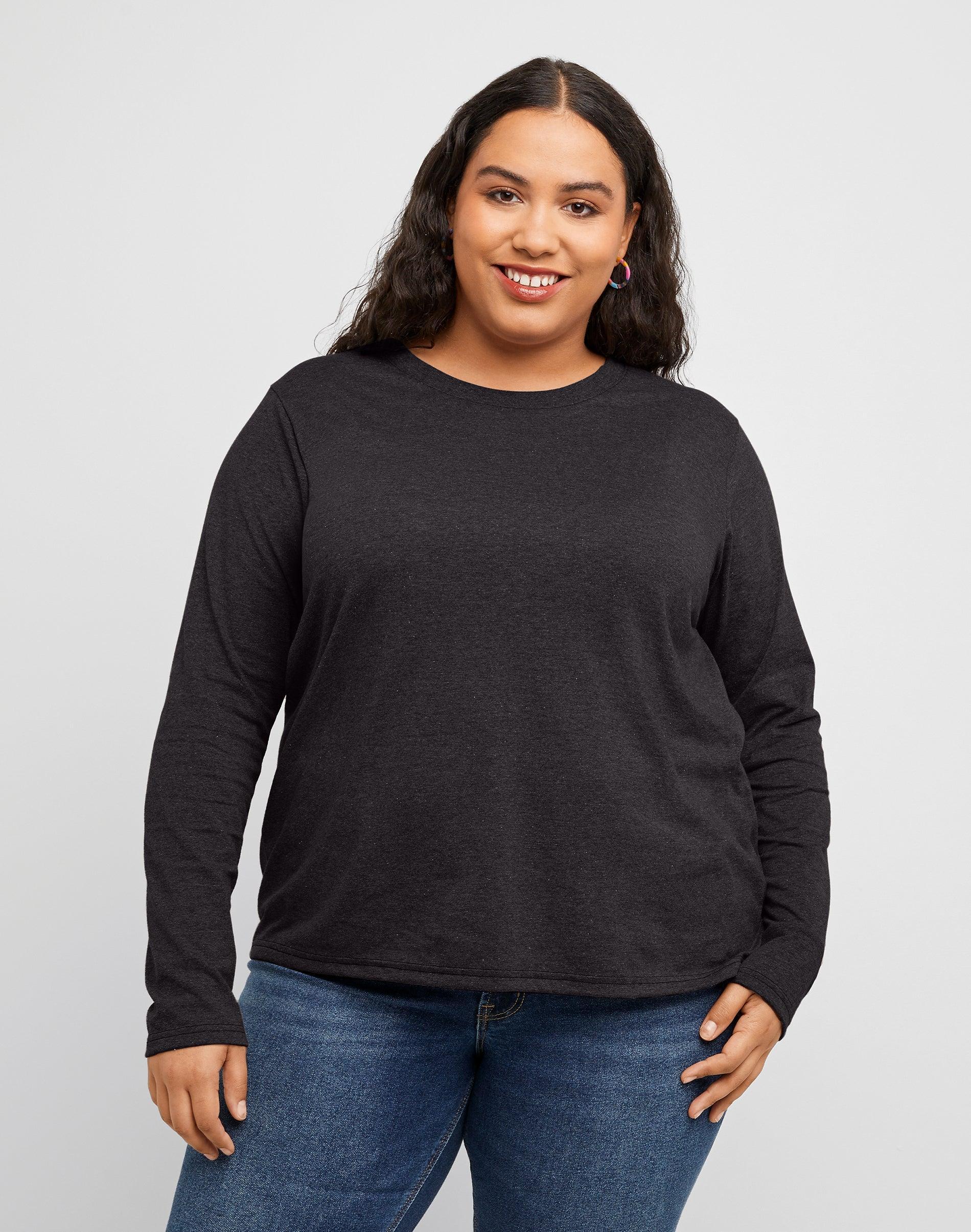 Hanes Originals Womens Tri-Blend Long-Sleeve T-Shirt (Plus Size) Eco White 3X Product Image