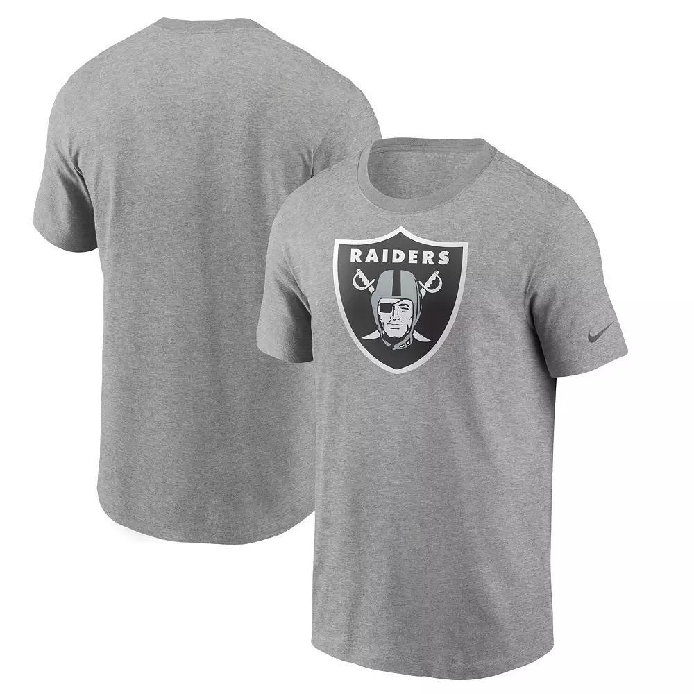 Men's Nike Heathered Gray Las Vegas Raiders Primary Logo T-Shirt, Size: Medium, Lvr Grey Product Image