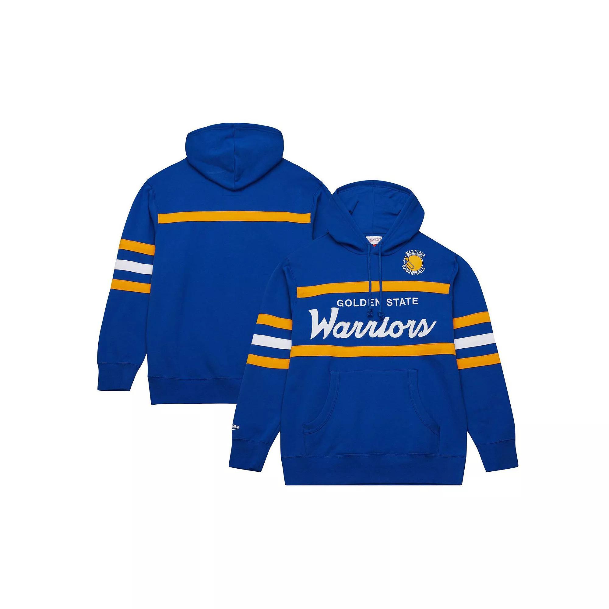 Men's Mitchell & Ness Royal Golden State Warriors Head Coach Pullover Hoodie, Size: 4XL, Blue Product Image